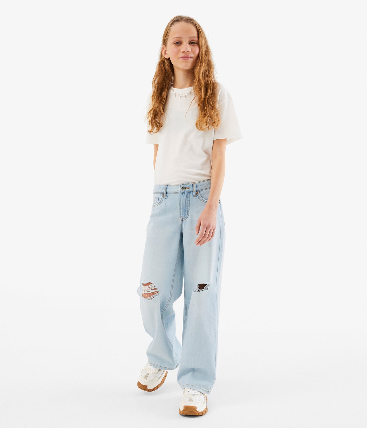 Jeans loose fit low waist - Ljus denim - 1