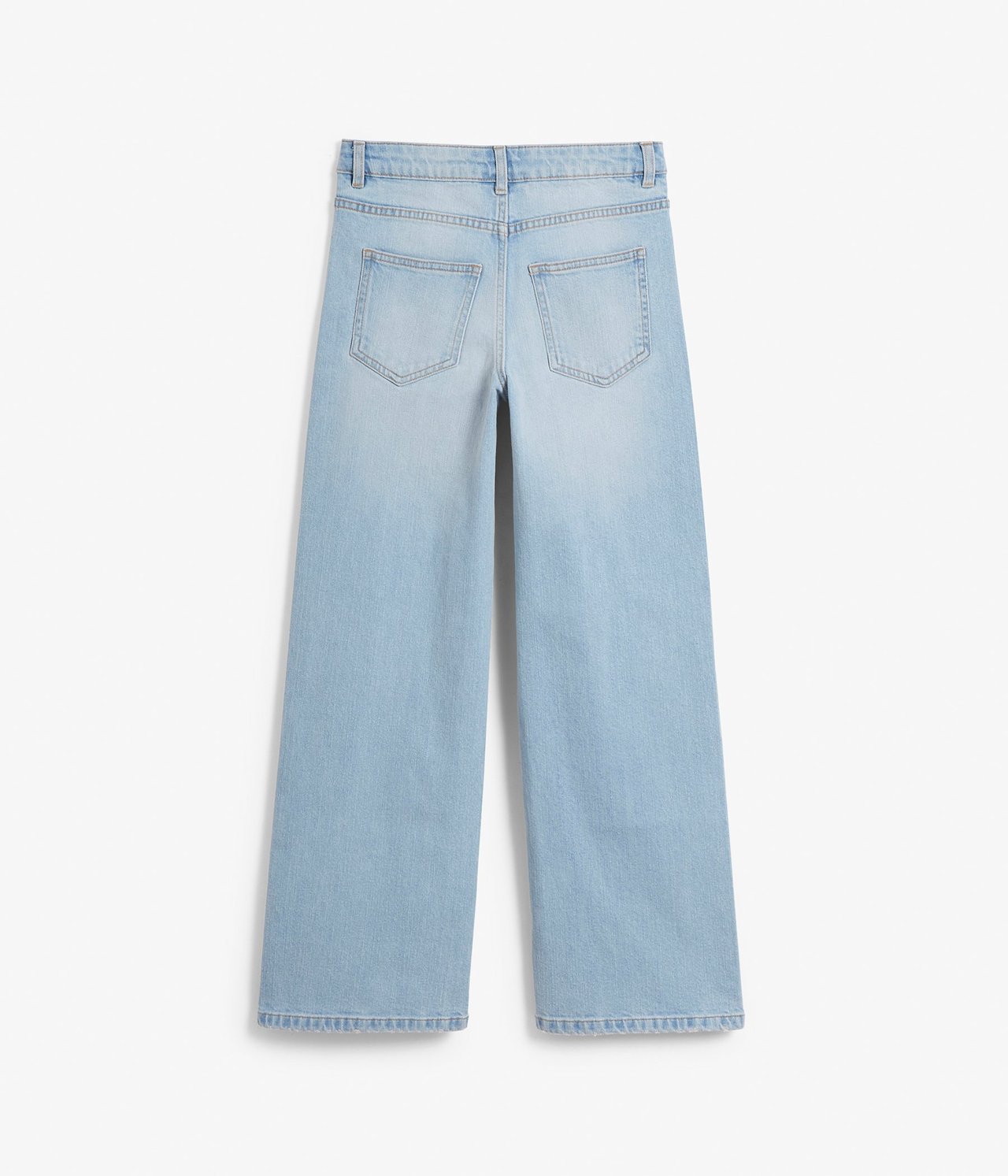 Jeans wide fit mid waist Ljus denim - null - 7