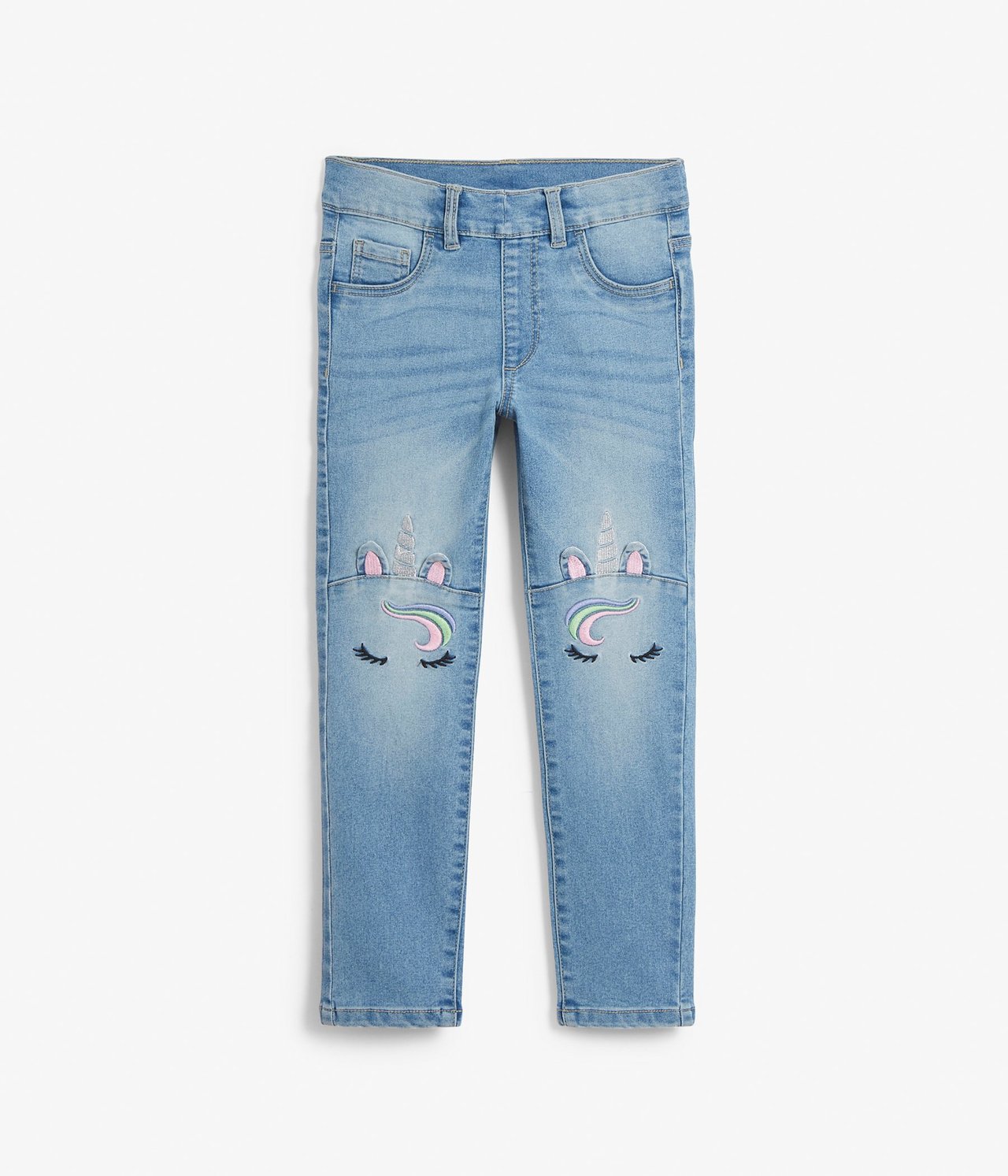 Jeans med enhörningar Ljusblå - null - 1