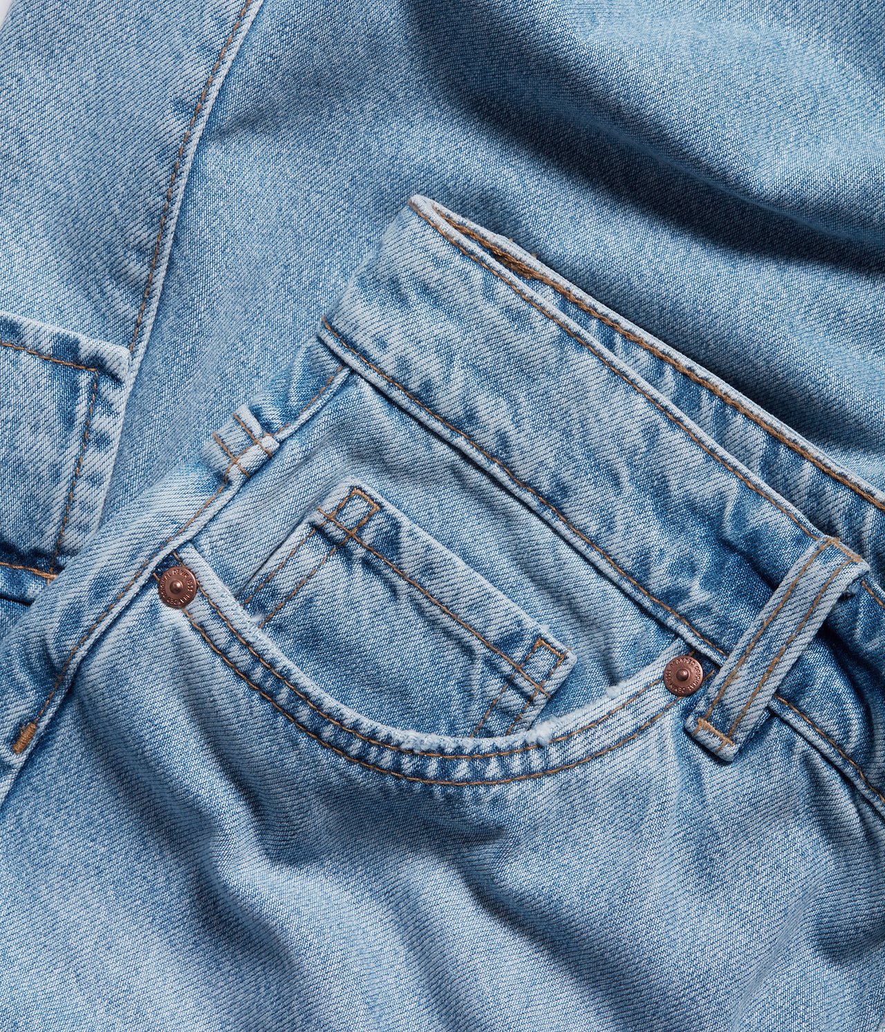 Wide Jeans High Waist med cargofickor - Ljus denim - 6