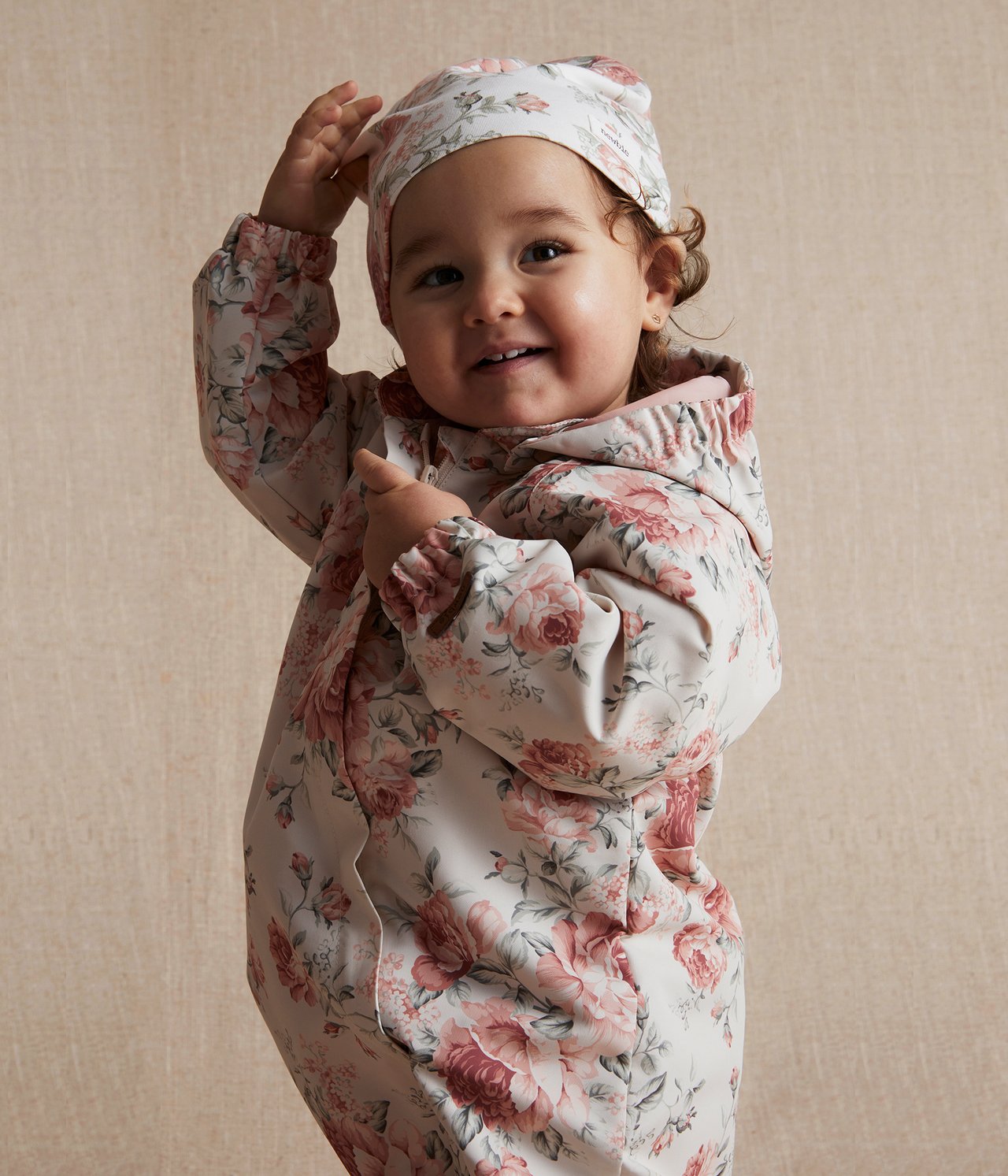 Kuviollinen vauvojen haalari - Vaaleanbeige - 3