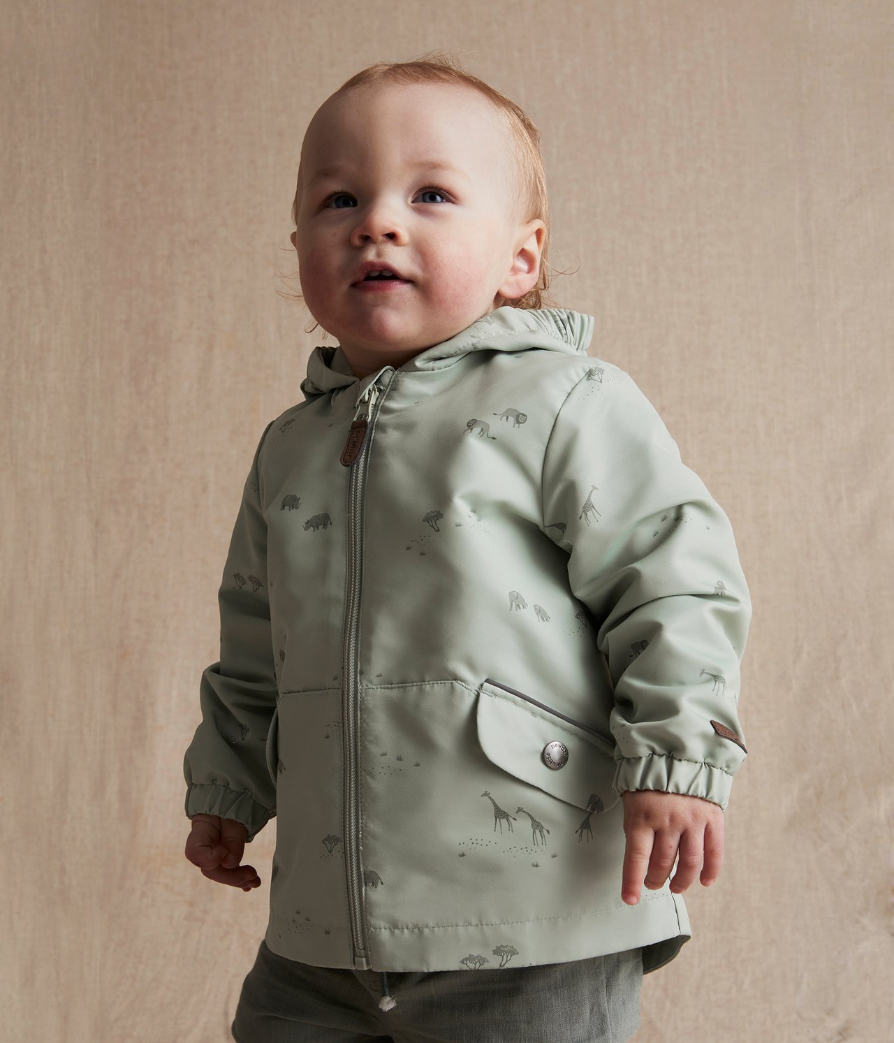 Mönstrad babyjacka - Grön - 2