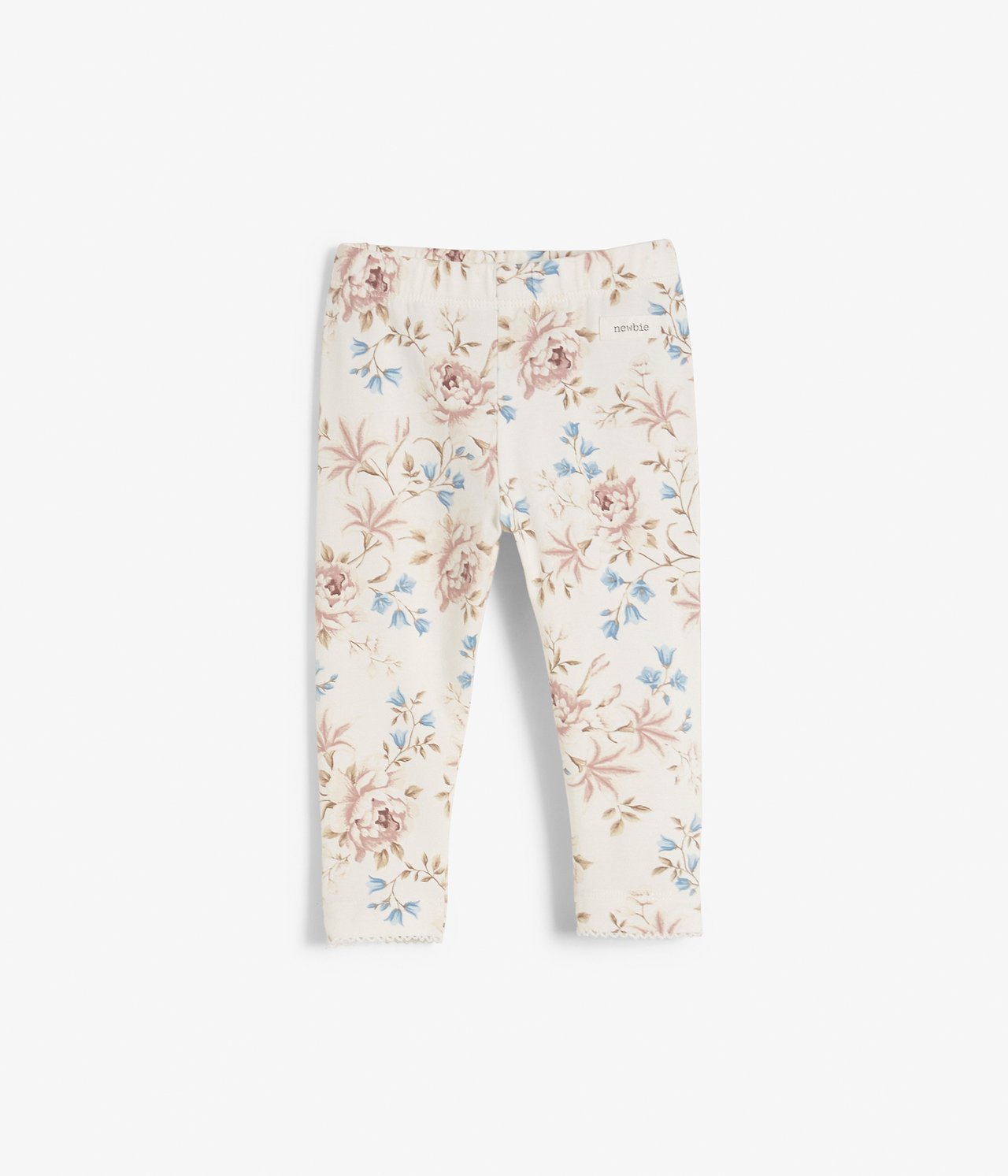 Vauvojen kukkakuvioiset leggingsit, joissa röyhelöt - Luonnonvalkoinen - 3
