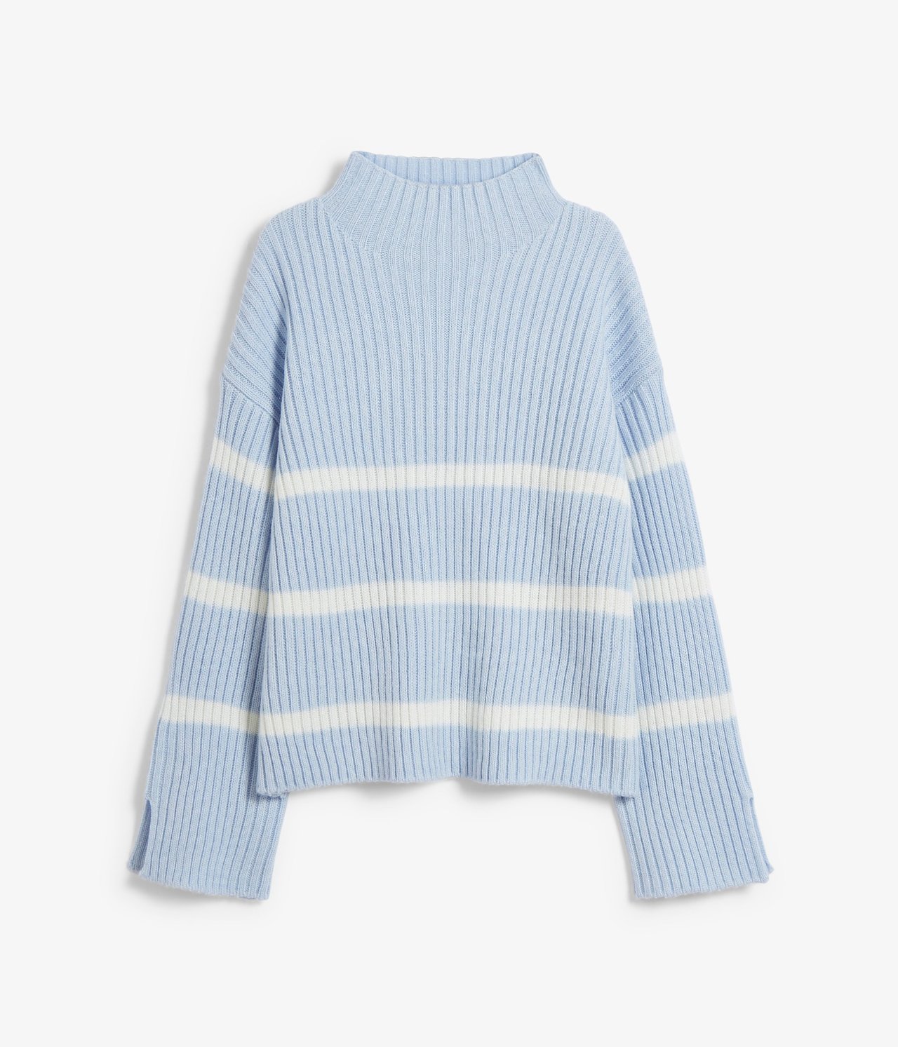 Sweter z dzianiny w paski - Niebieski - 5