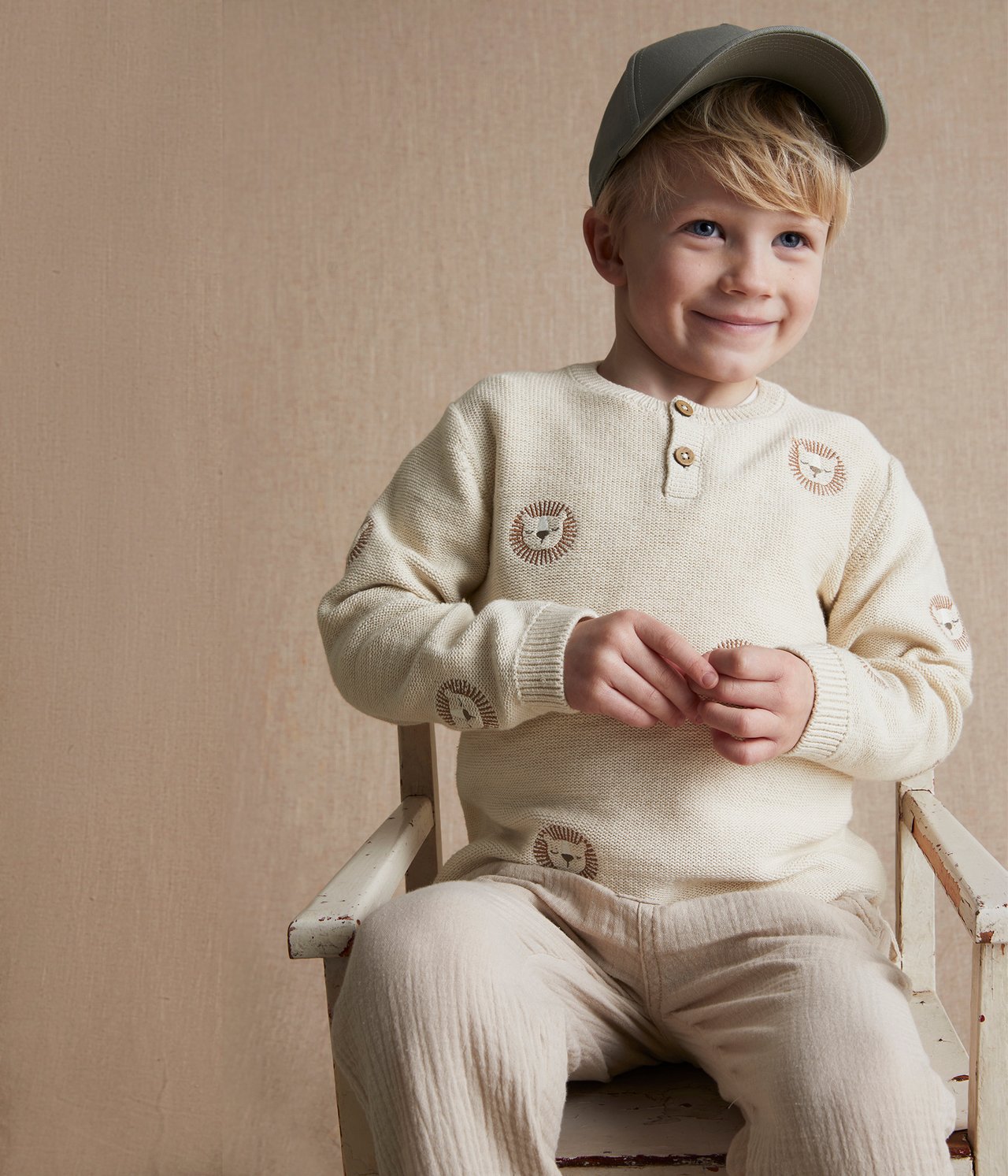 Strikkegenser - Lys beige - 2