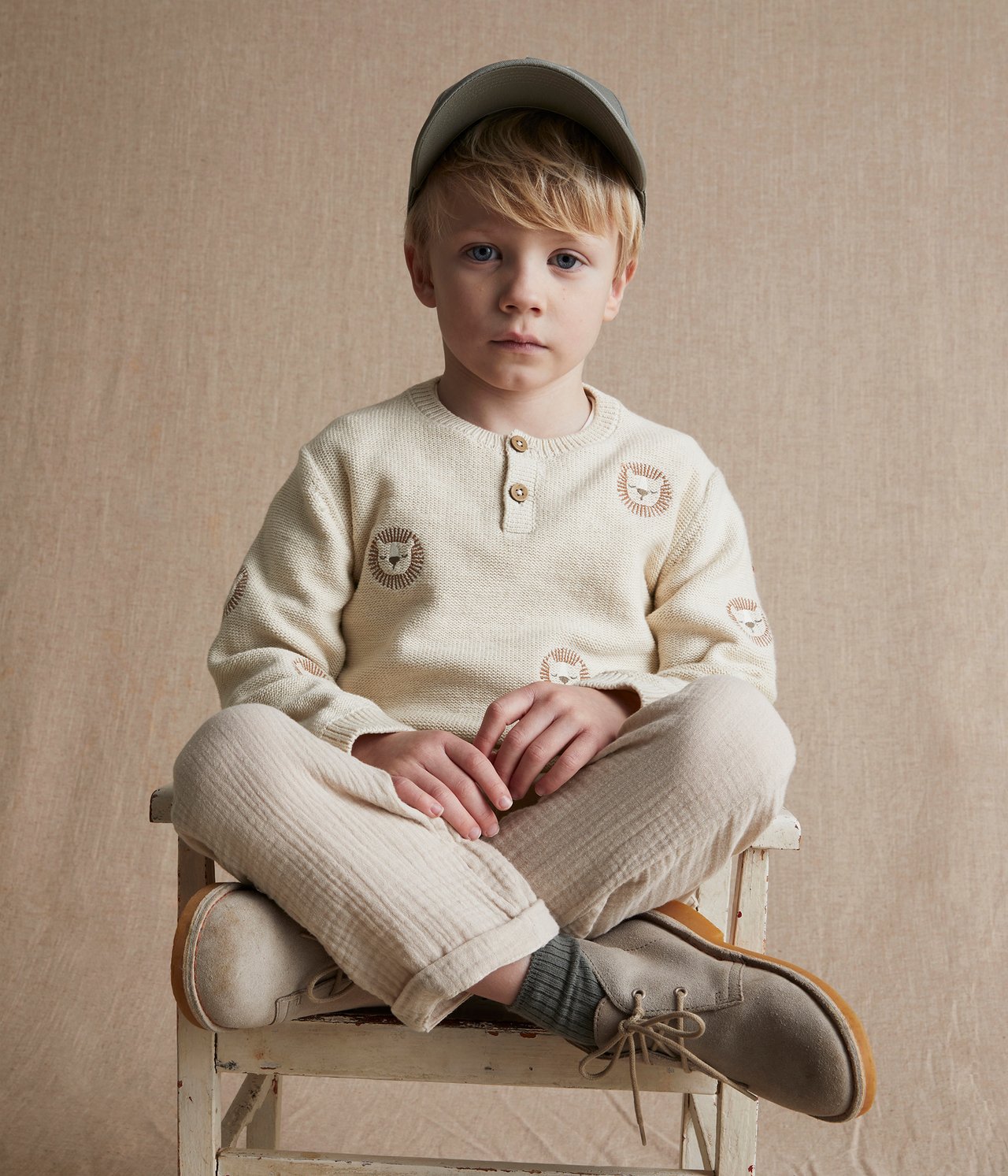 Strikkegenser - Lys beige - 4