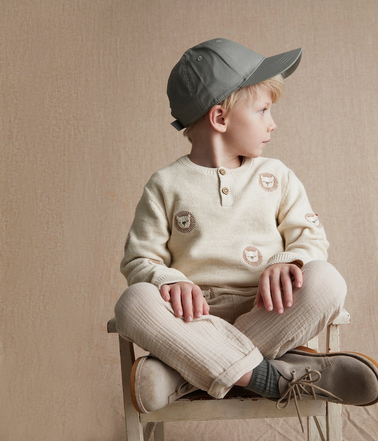 Strikkegenser - Lys beige - 1