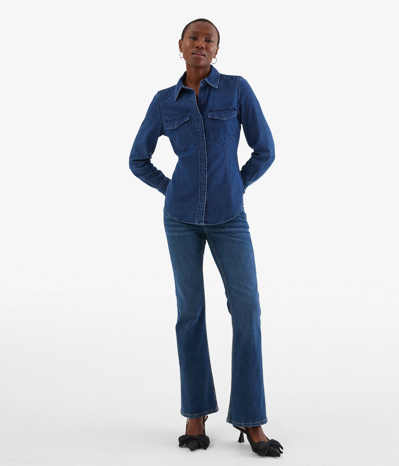 Flare Jeans Low Waist - Denim - 175cm / Storlek: 38 - 1