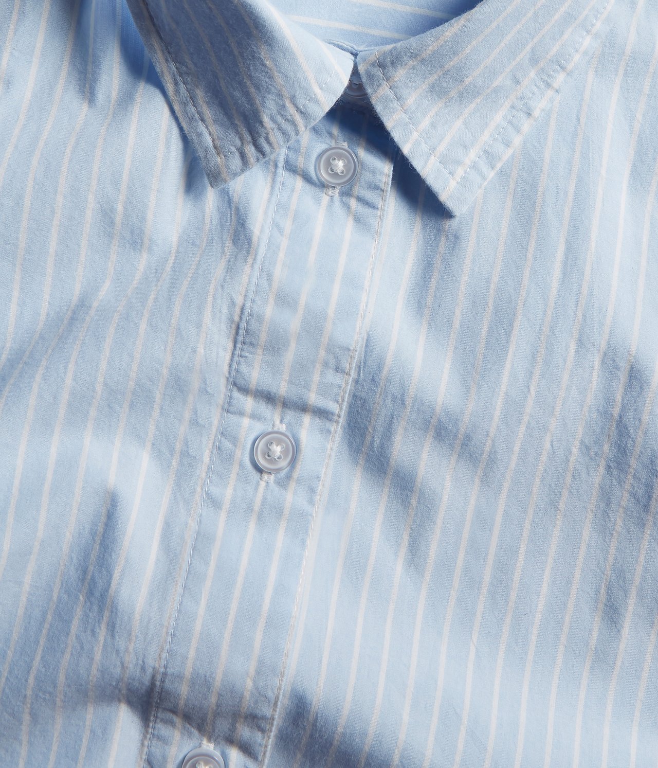 Oversized randig skjorta - Ljusblå - 8