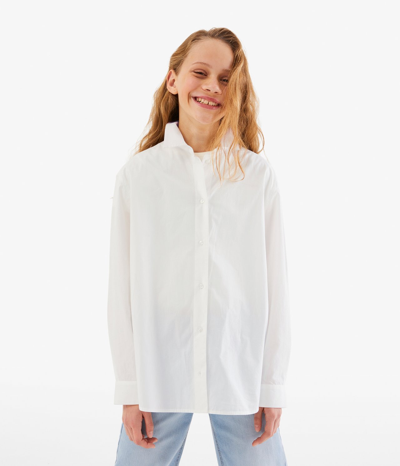 Oversized skjorte Offwhite - null - 2