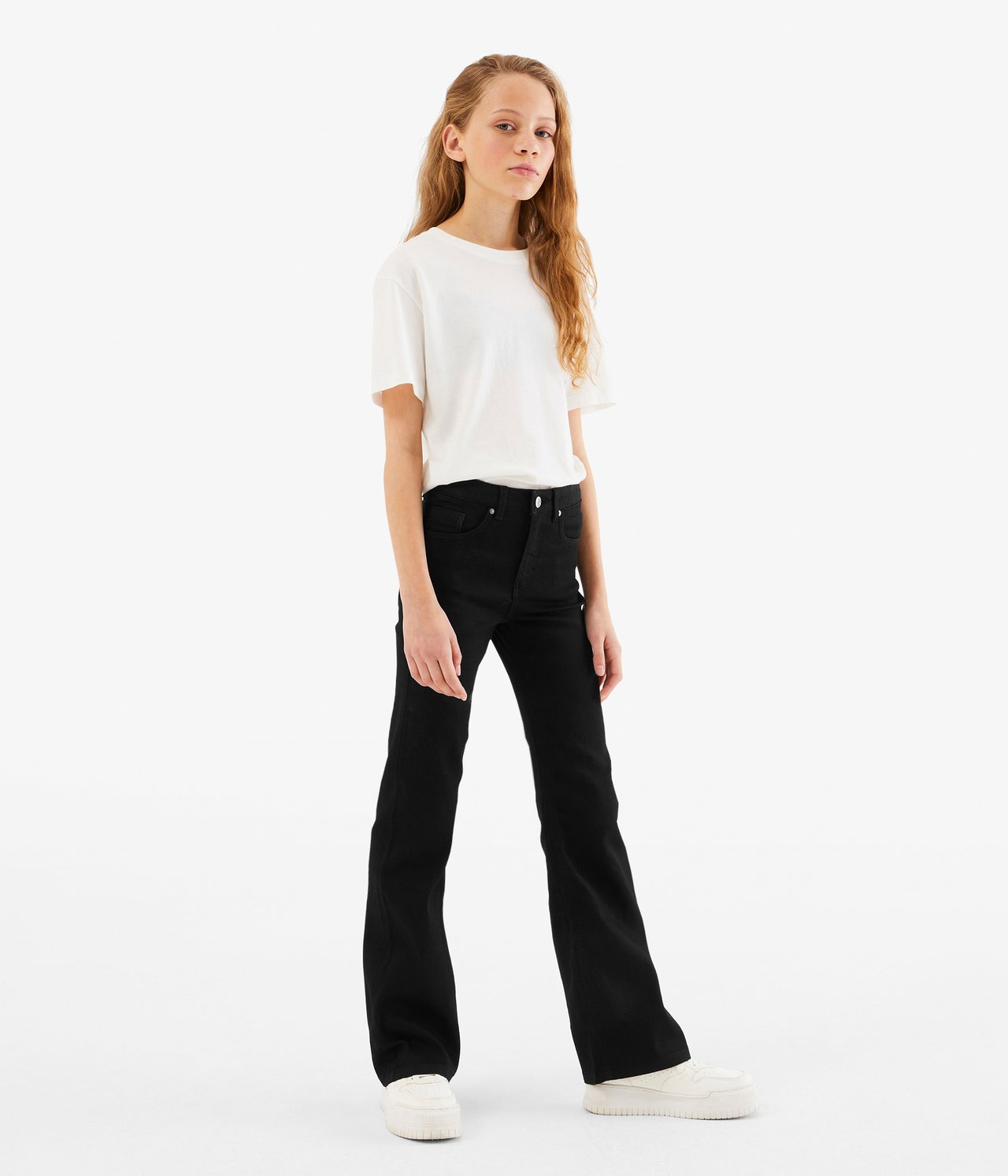Bootcut jeans mid waist - Musta - 1