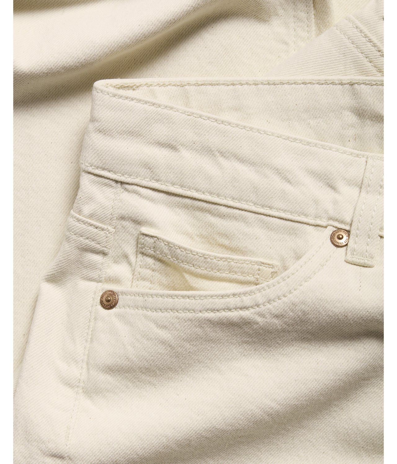 Cropped Straight Twill Jeans Low Waist - Luonnonvalkoinen - 5