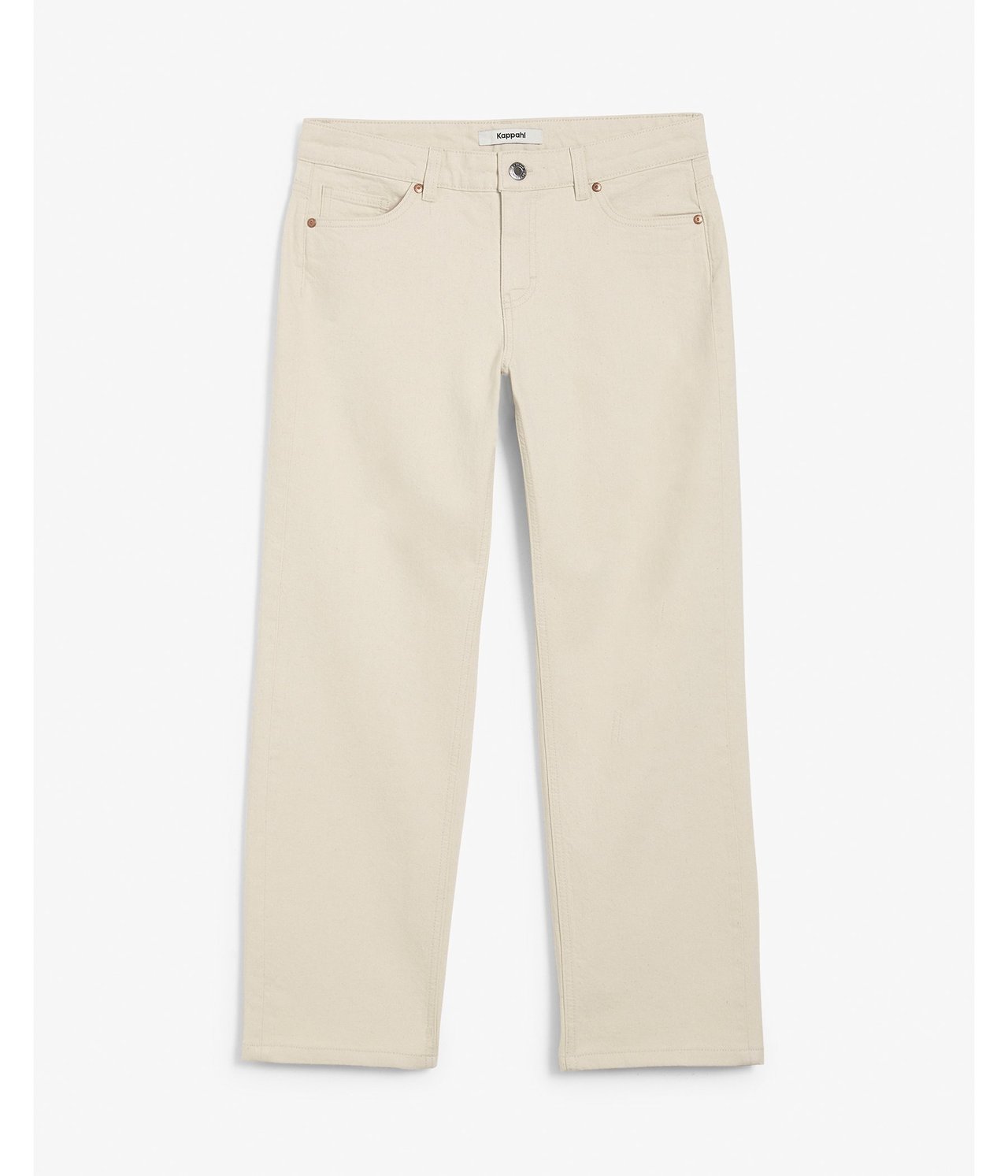 Cropped Straight Twill Jeans Low Waist - Luonnonvalkoinen - 6
