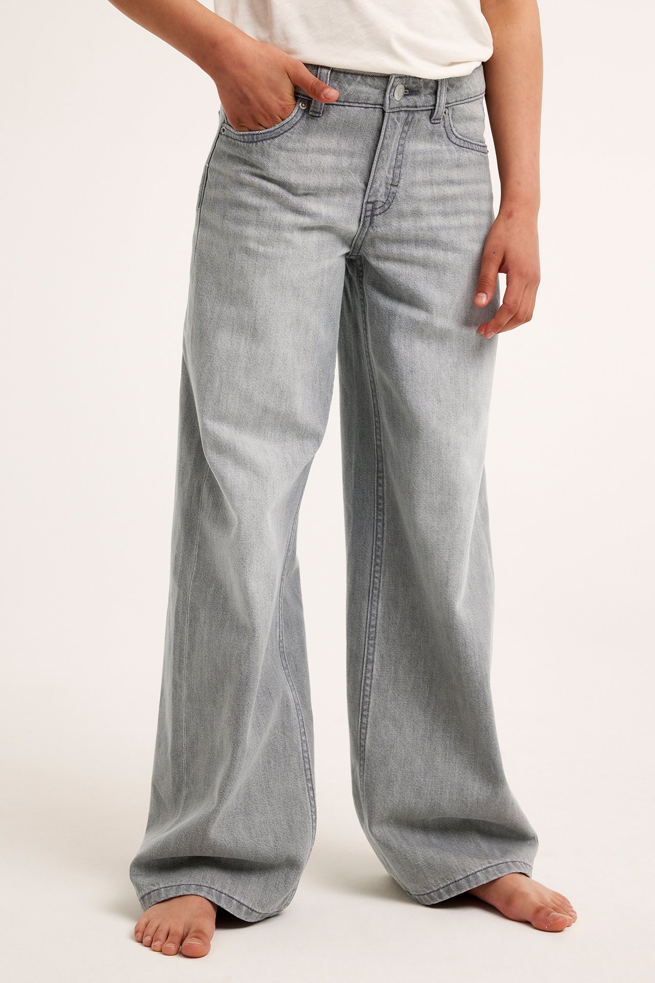 Loose jeans low waist - Ljusgrå - 2