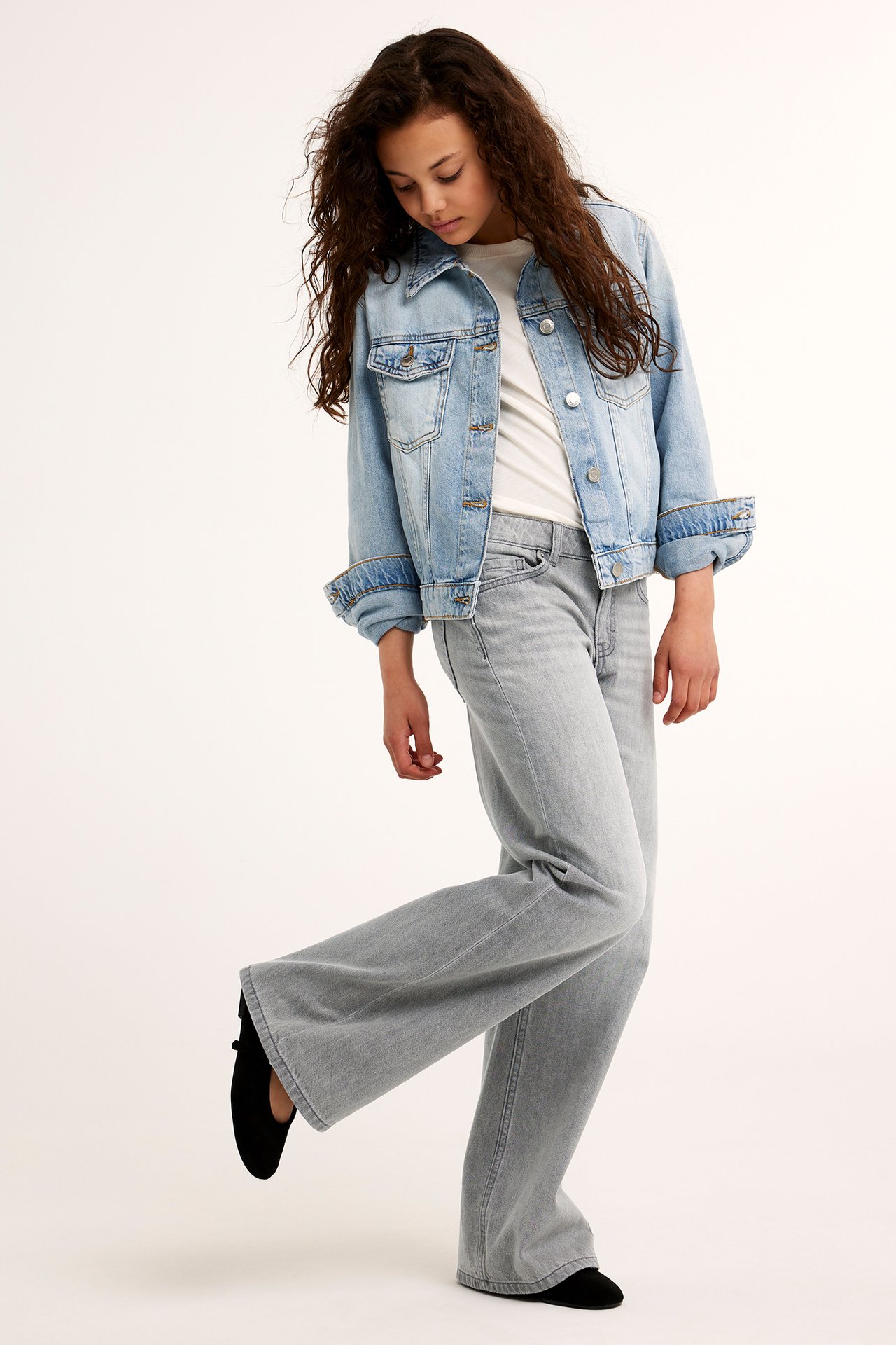 Jeans loose fit low waist - Lysegrå - 1