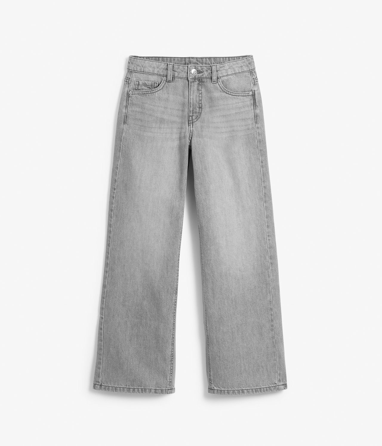 Jeans loose fit low waist - Vaaleanharmaa - 8