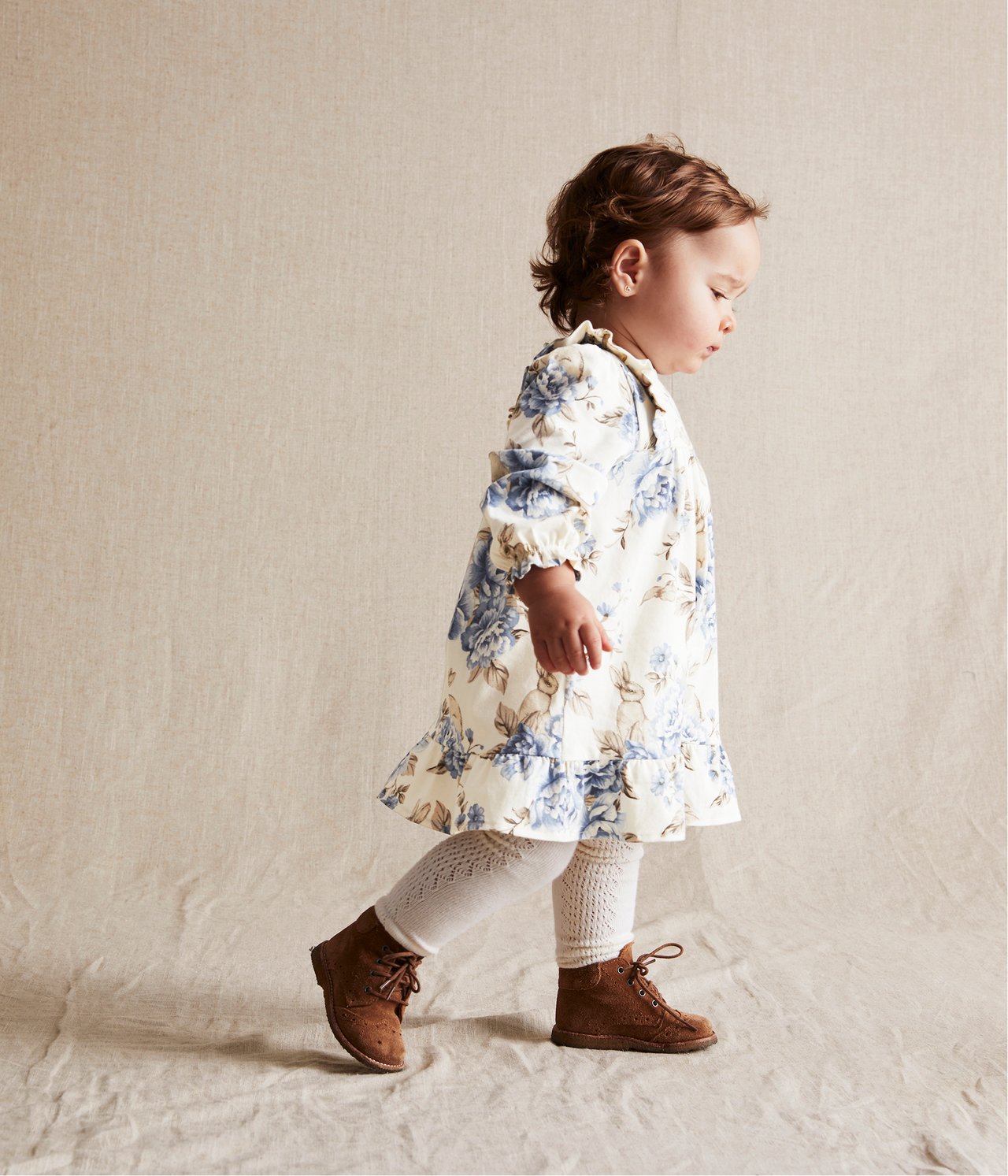Blommig babyklänning - Offwhite - 3