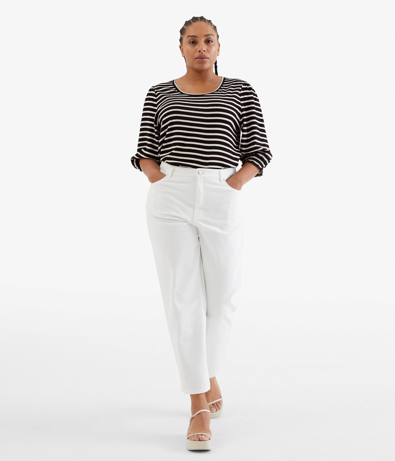 Mönstrad topp - Offwhite - 2