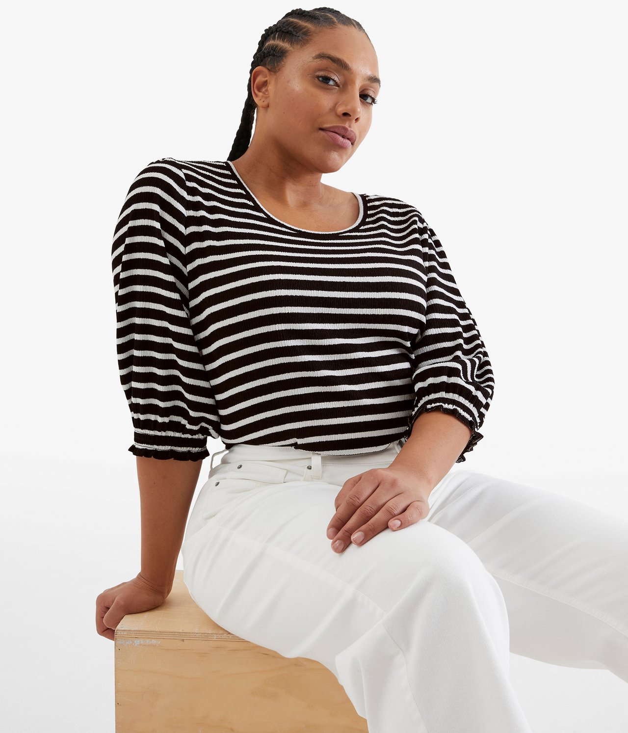 Mönstrad topp - Offwhite - 1