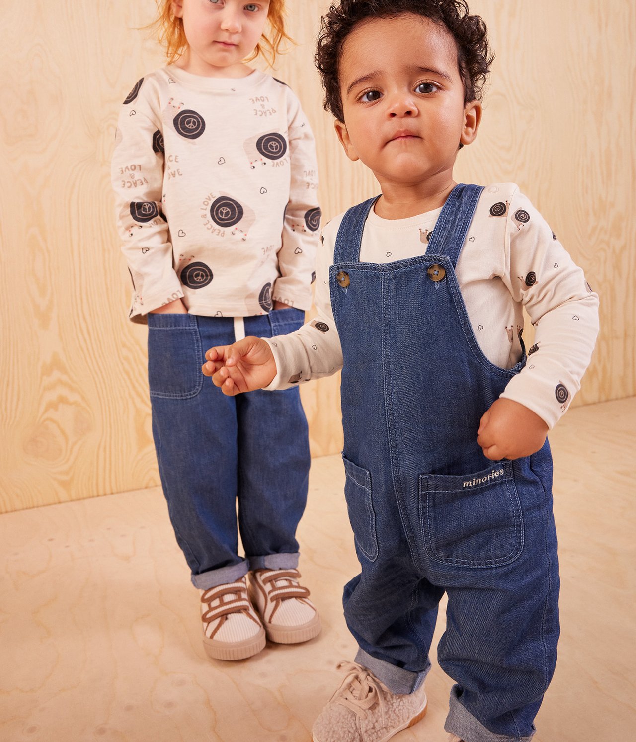 Hängselbyxor baby - Mörk denim - 1