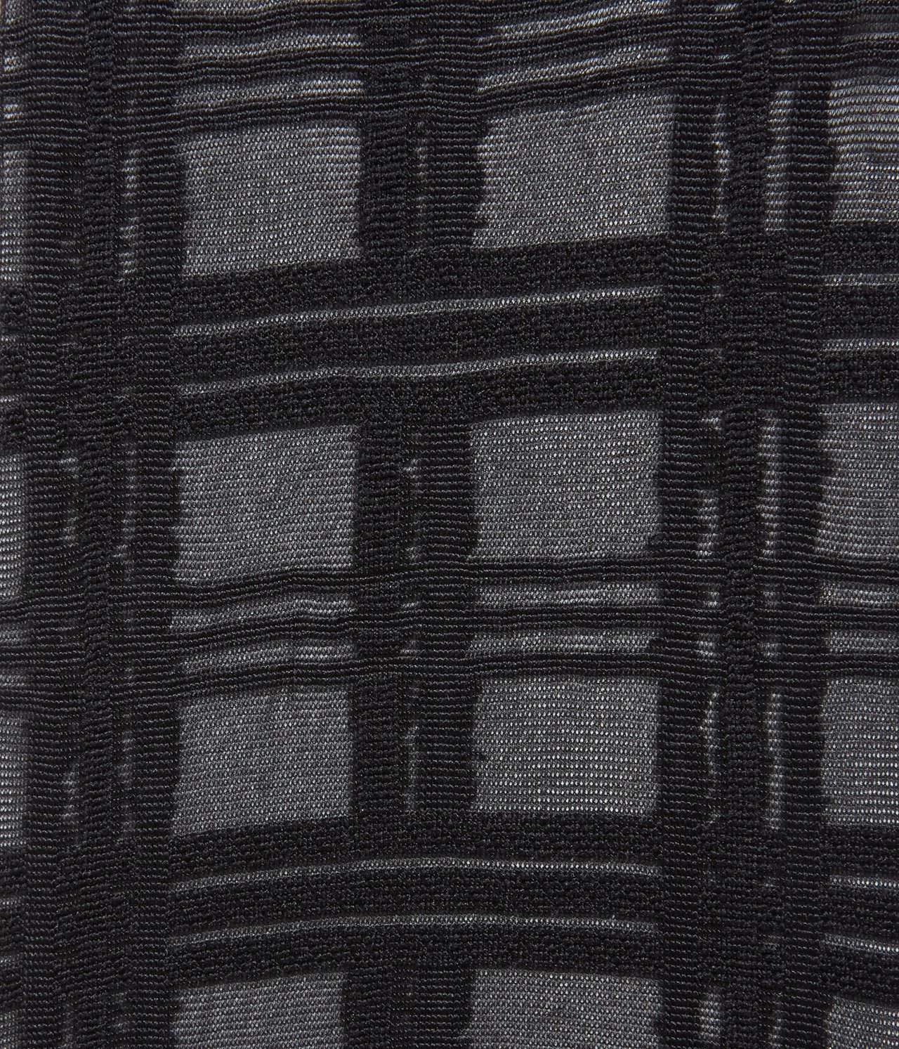 Rutiga knästrumpor i nylon - Svart - 1