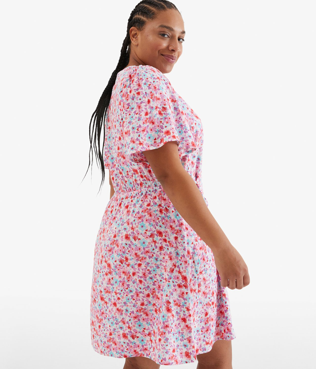 Sukienka w kwiaty - Różowy - 176cm / Storlek: XL - 4