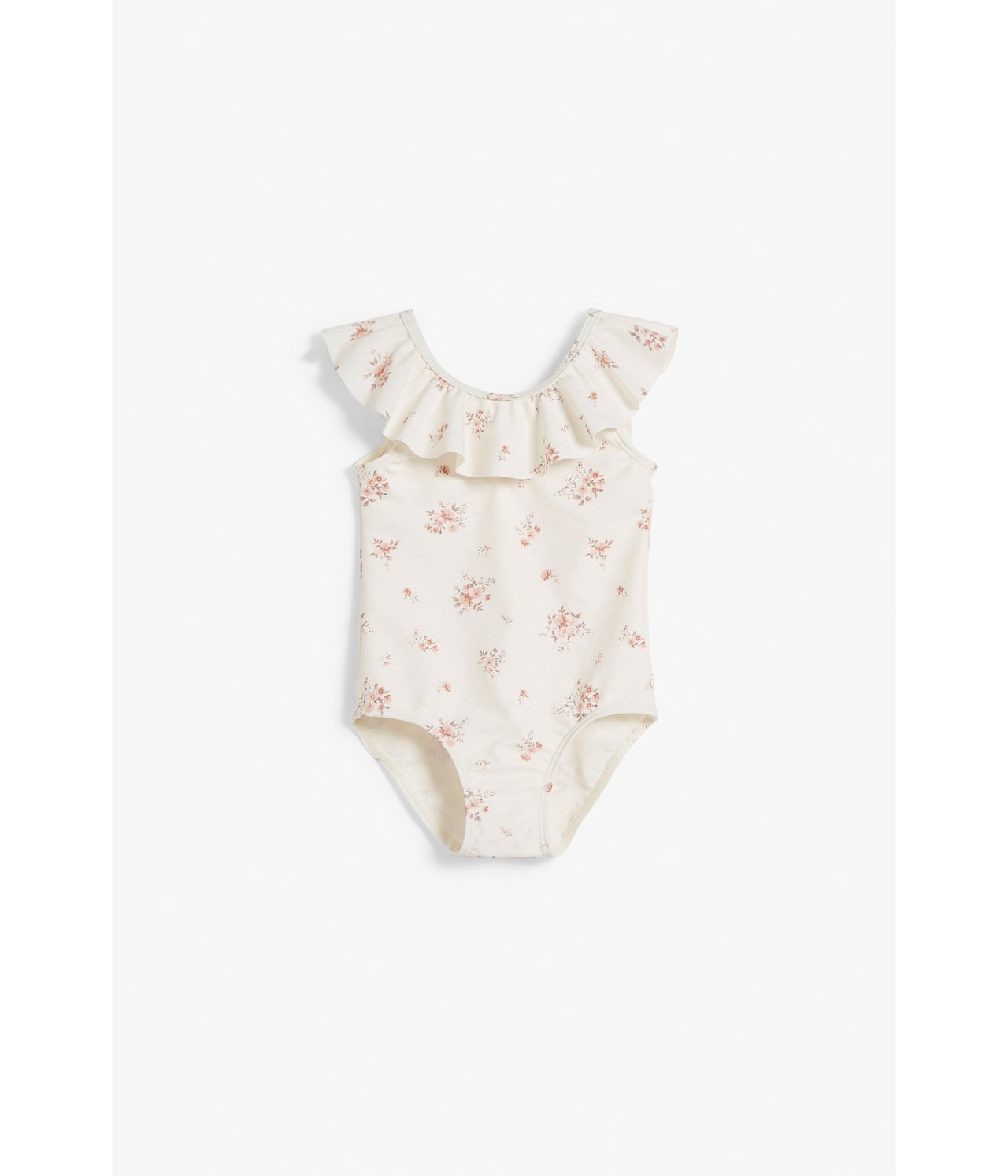 Blommig babybadräkt Offwhite - null - 2