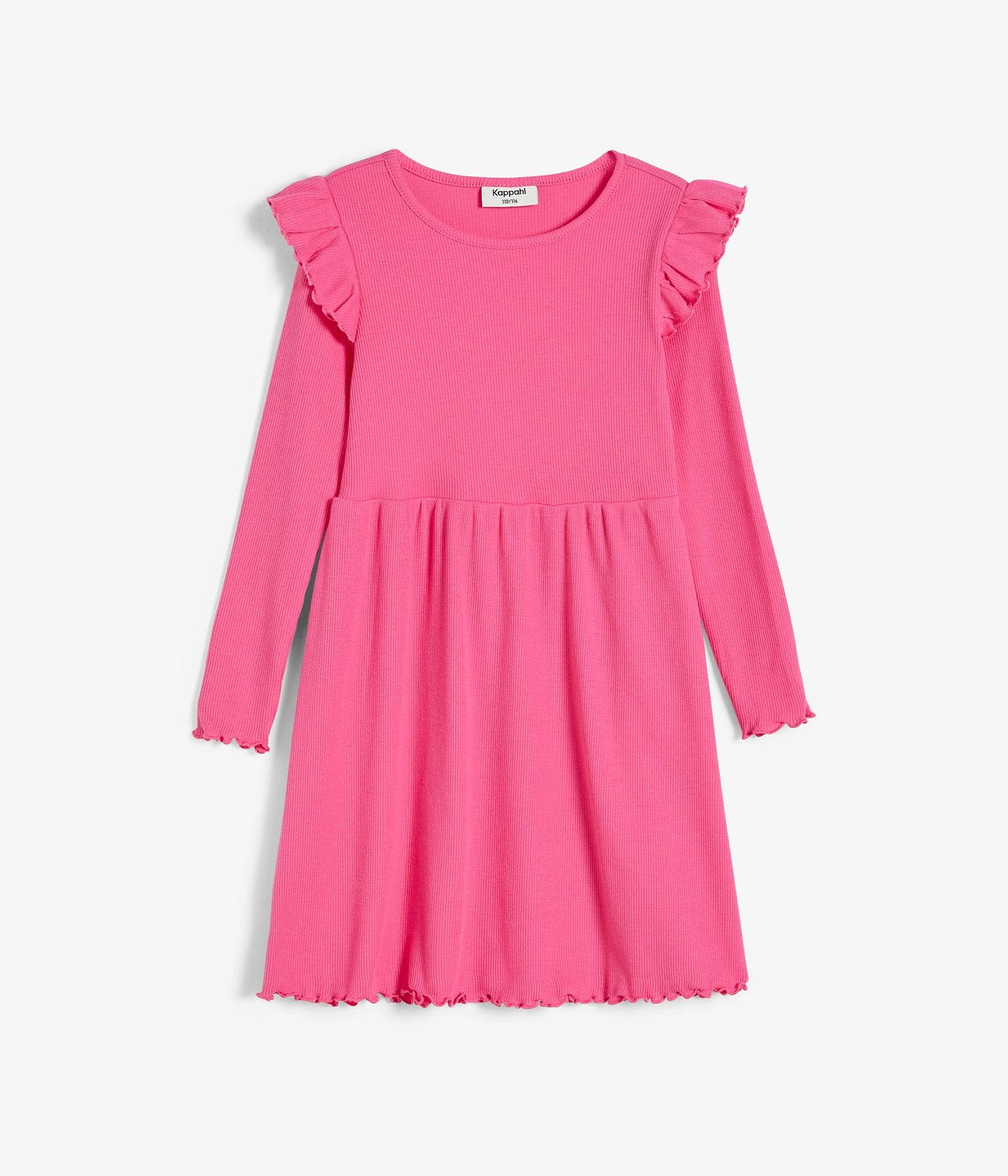 Ribattu pitkähihainen mekko - Pinkki - 5