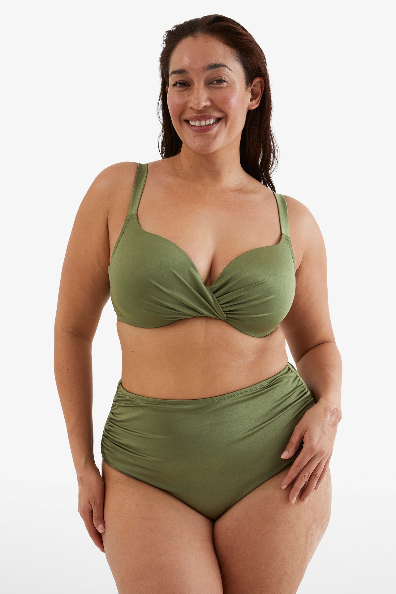 Bikinitrosa med hög midja - Grön - 1