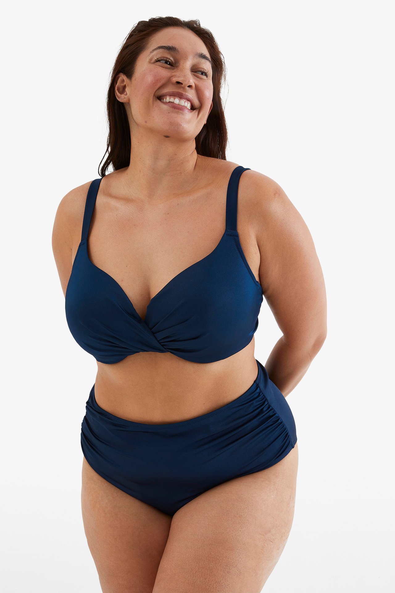 Bikini-bh med omlottdetalj - Mörkblå - 2