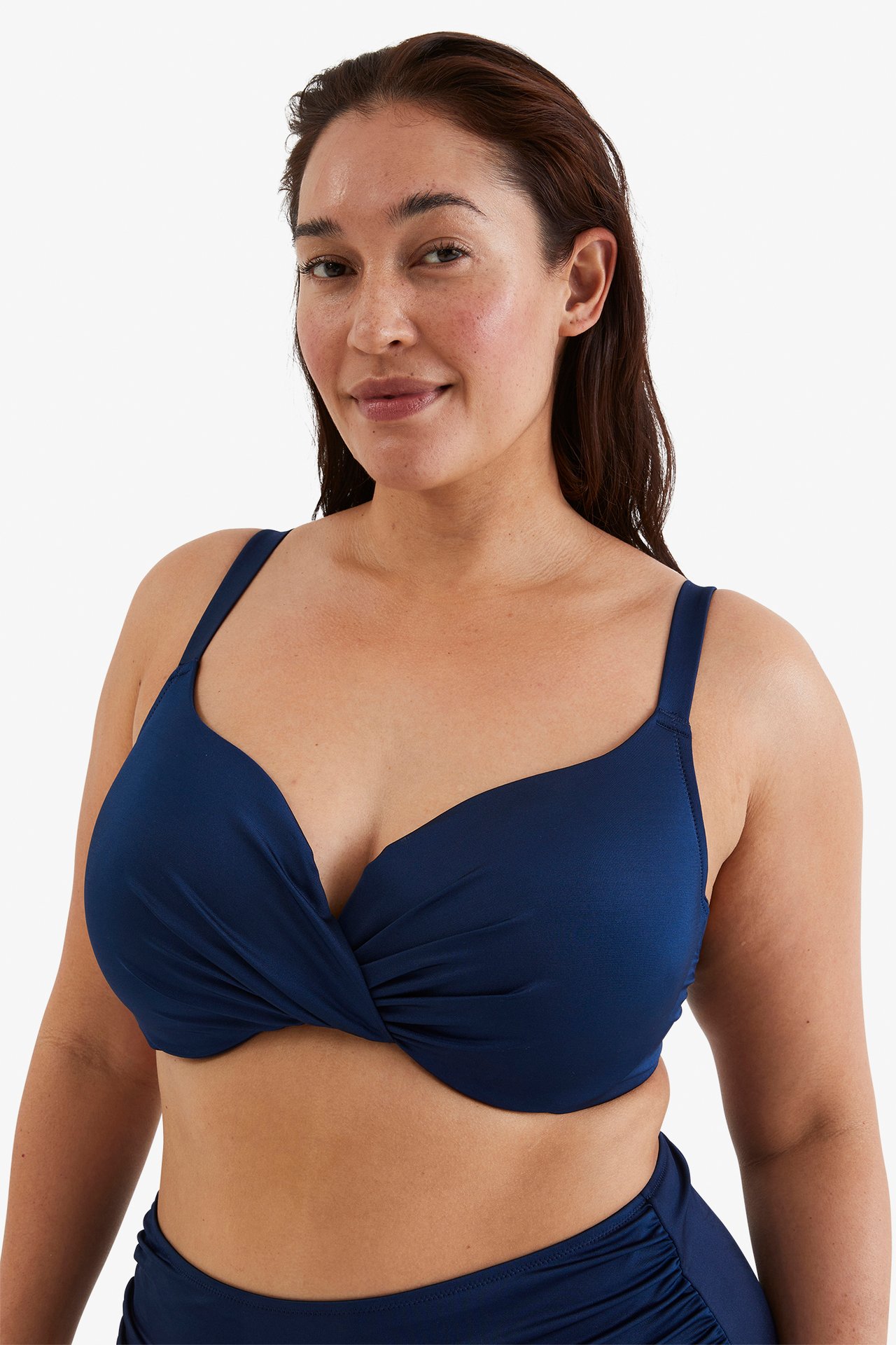 Bikini-bh med omlottdetalj - Mörkblå - 1