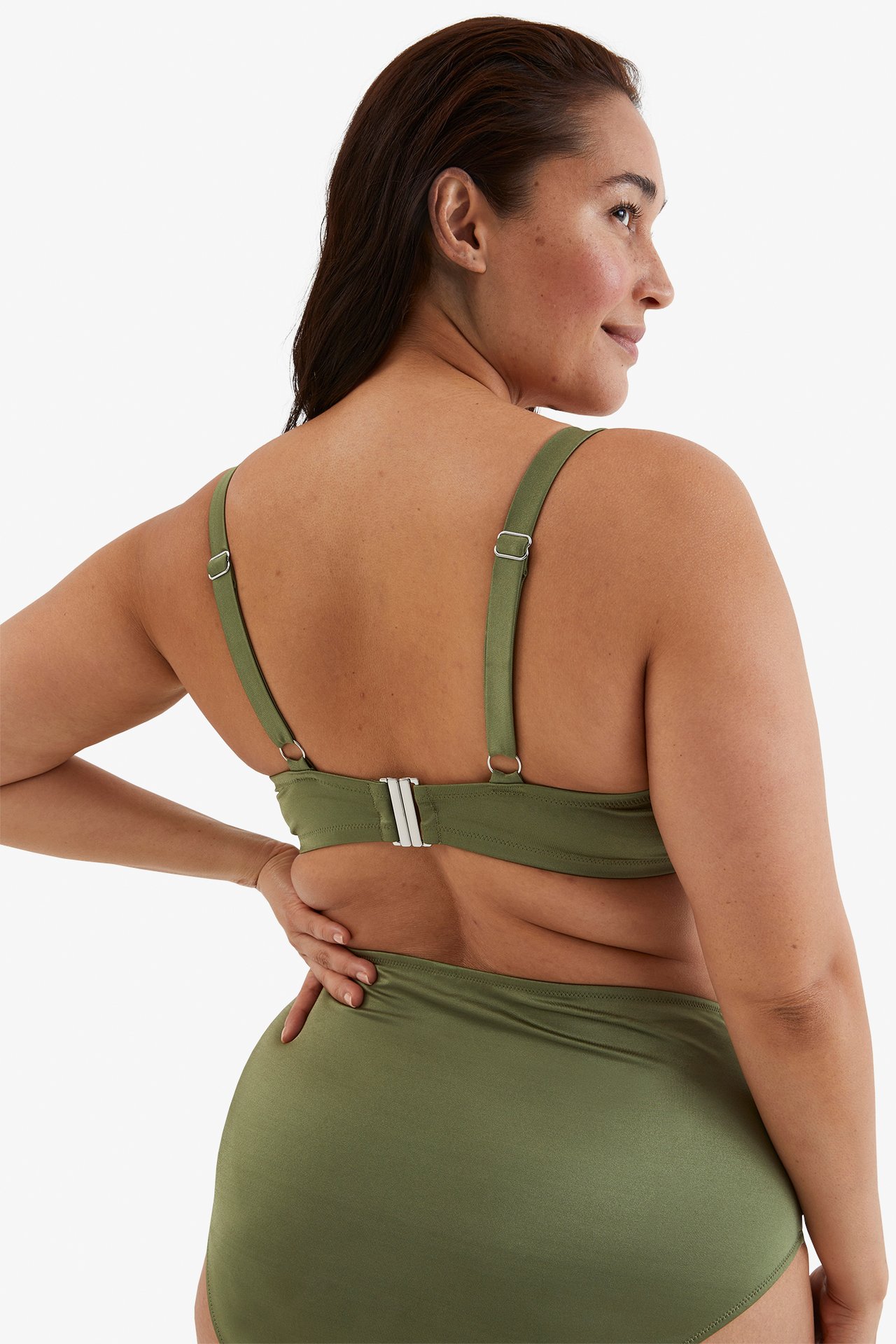 Kietaisumallinen bikiniyläosa - Vihreä - 3