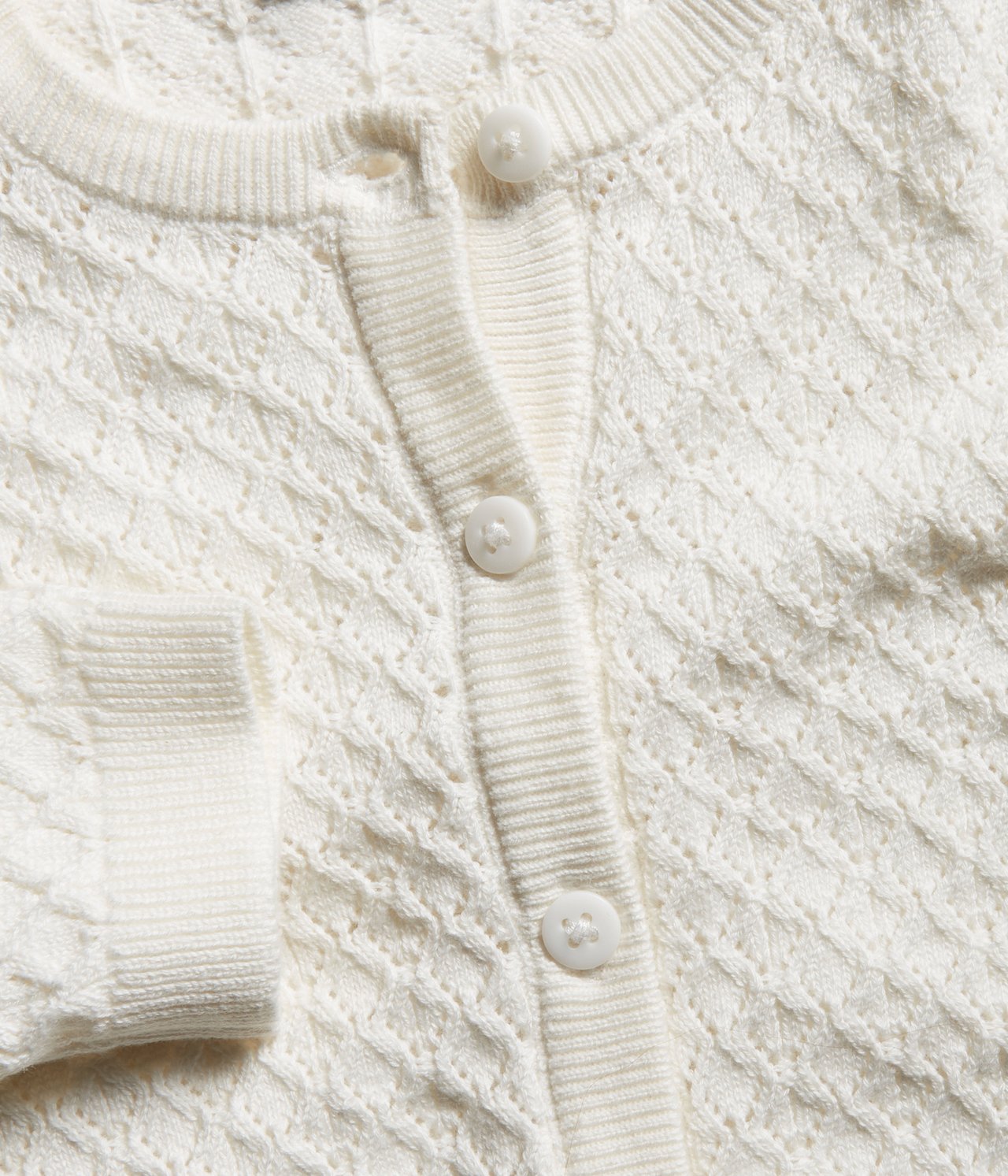 Strikkejakke - Offwhite - 3