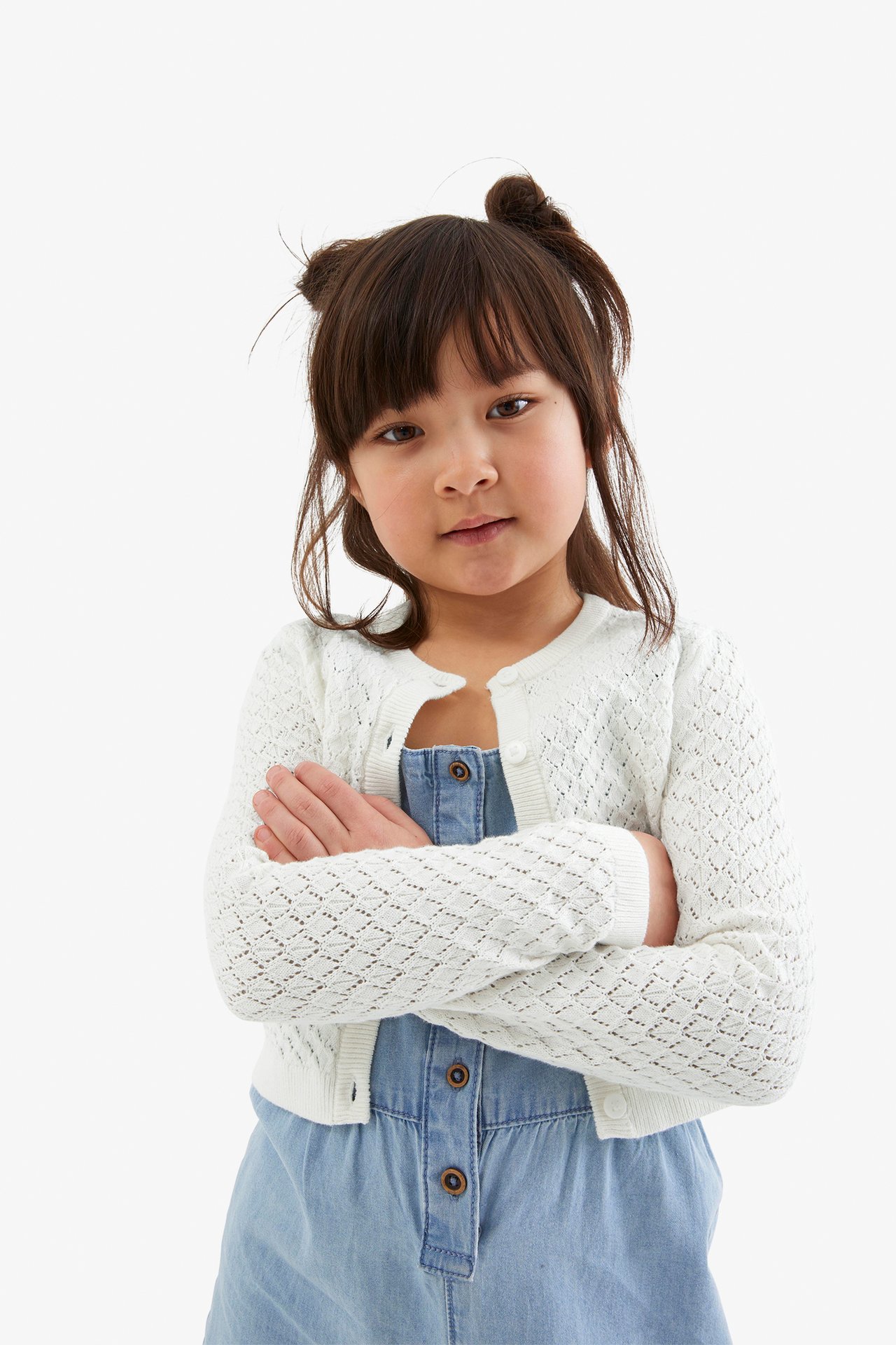 Strikkejakke - Offwhite - 1