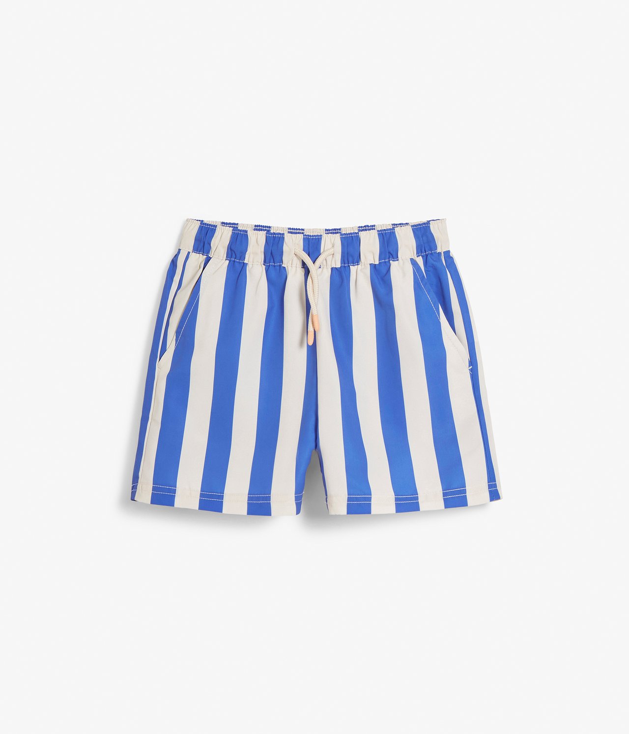 Randiga badshorts - Blå - 2