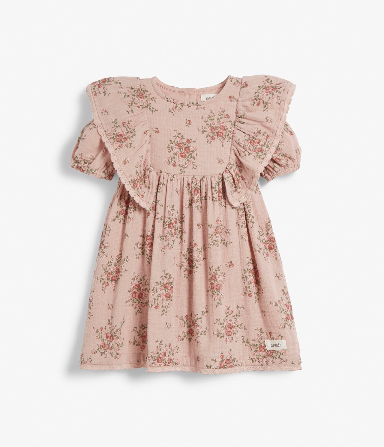 Blomstrete babykjole - Rosa - 4