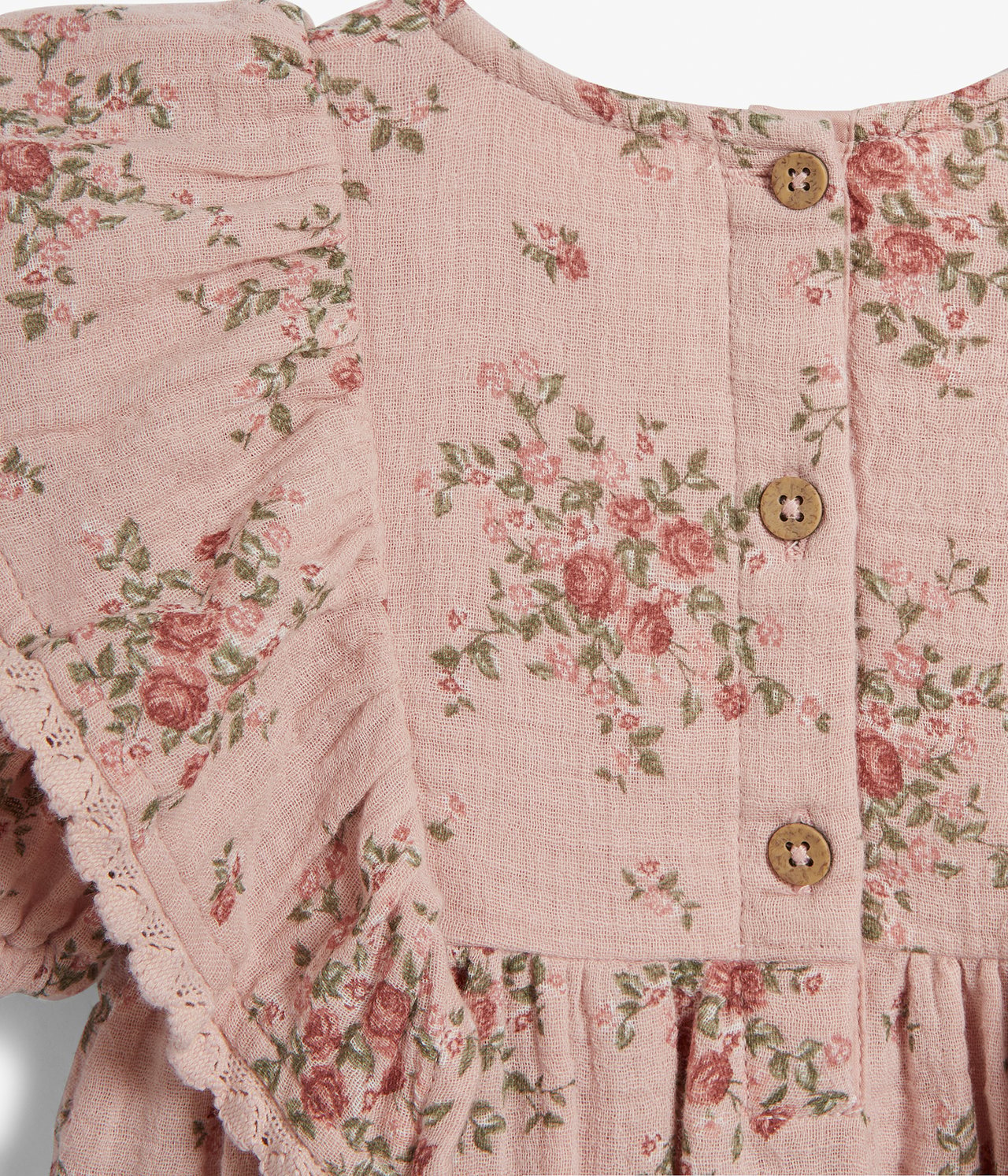 Blomstrete babykjole - Rosa - 5