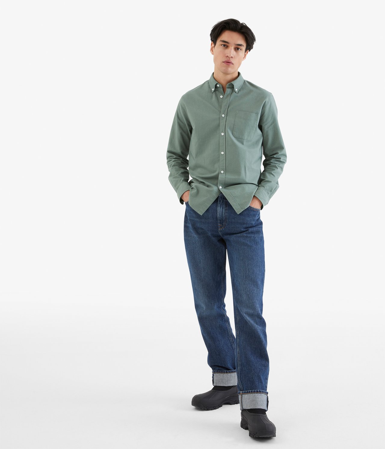 Oxfordskjorte regular fit - Grønn - 189cm / Storlek: M - 2