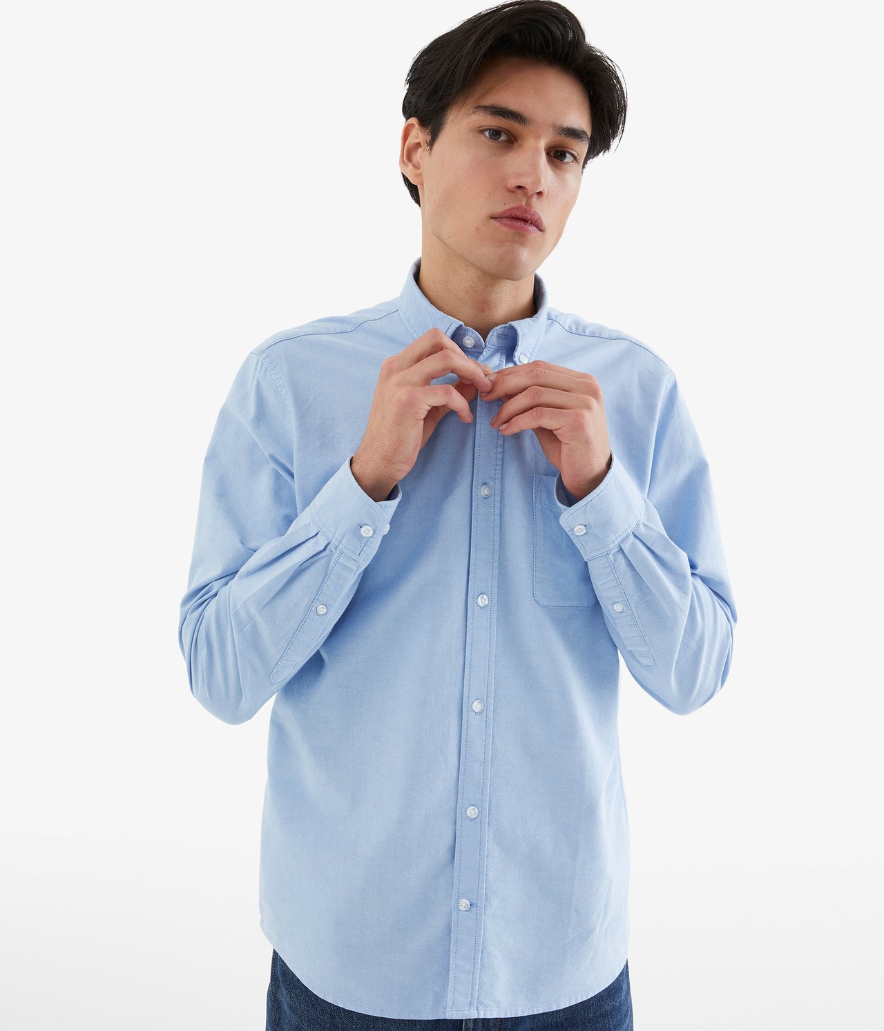 Oxfordskjorta regular fit - Ljusblå - 189cm / Storlek: M - 1