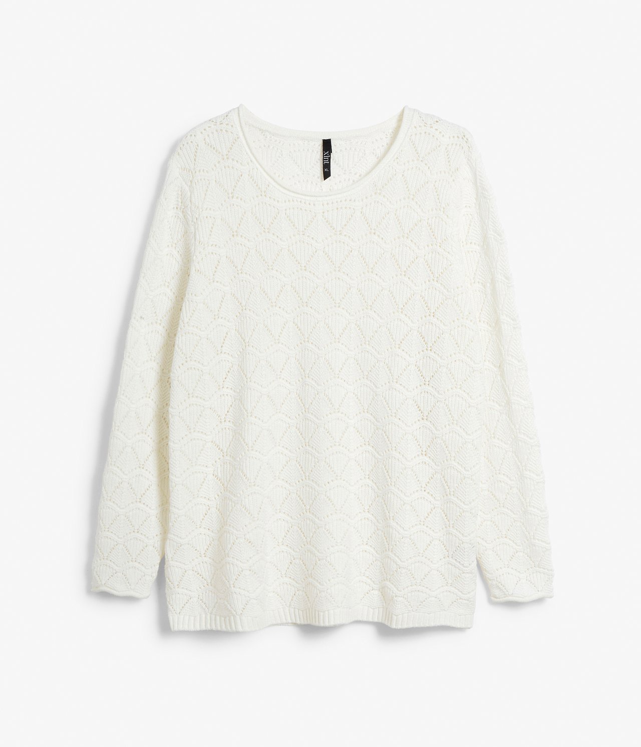 Sweter z dzianiny we wzory - Offwhite - 5