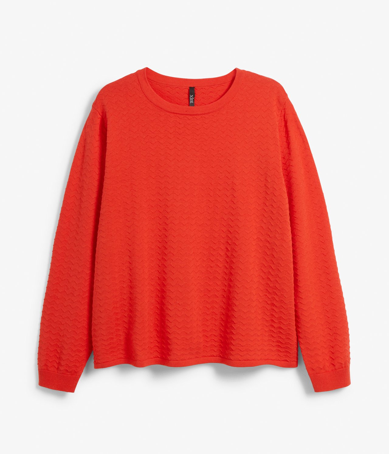 Sweter z dzianiny we wzory - Czerwony - 6