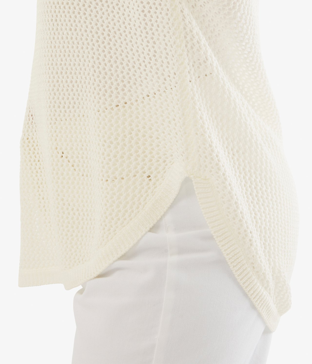Sweter z dzianiny, z krótkimi rękawami - Offwhite - 3