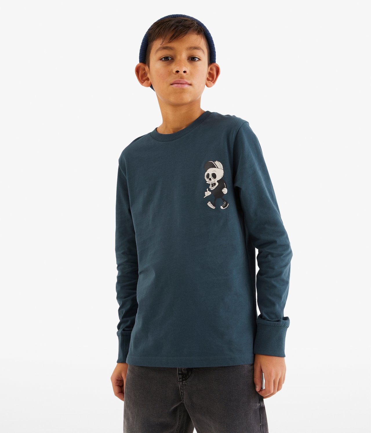T-shirt z długimi rękawami - Ciemnoniebieski - 3