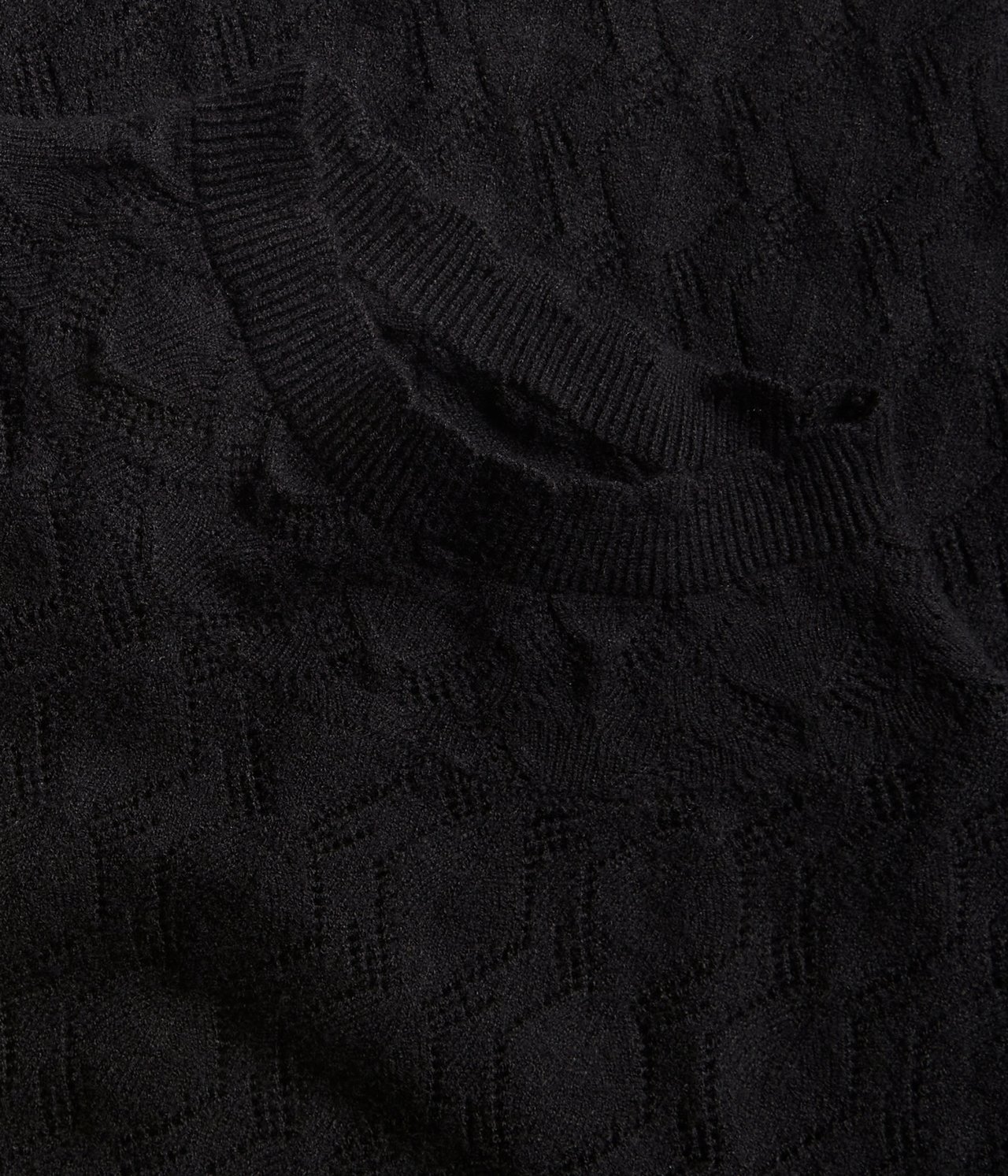 Sweter z dzianiny we wzory - Czarne - 5