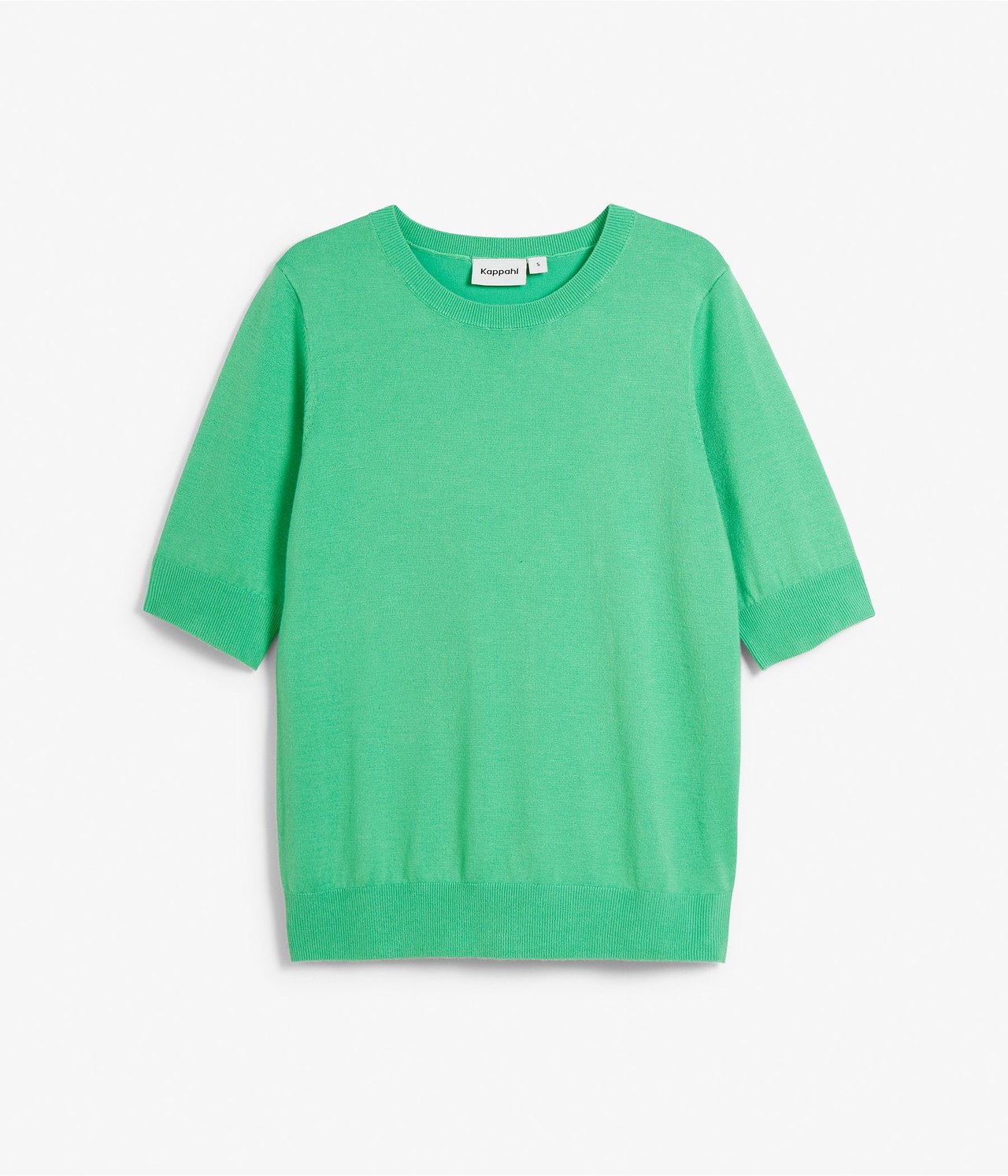 Stickad tröja med kort ärm - Grön - 5