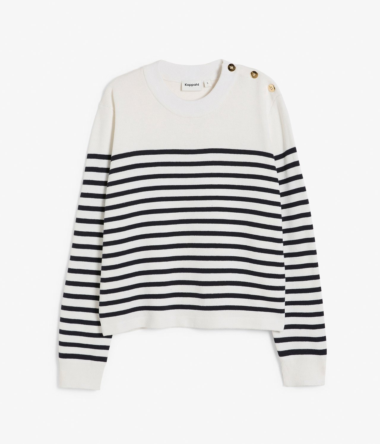 Bluza w paski, z guzikami - Offwhite - 6
