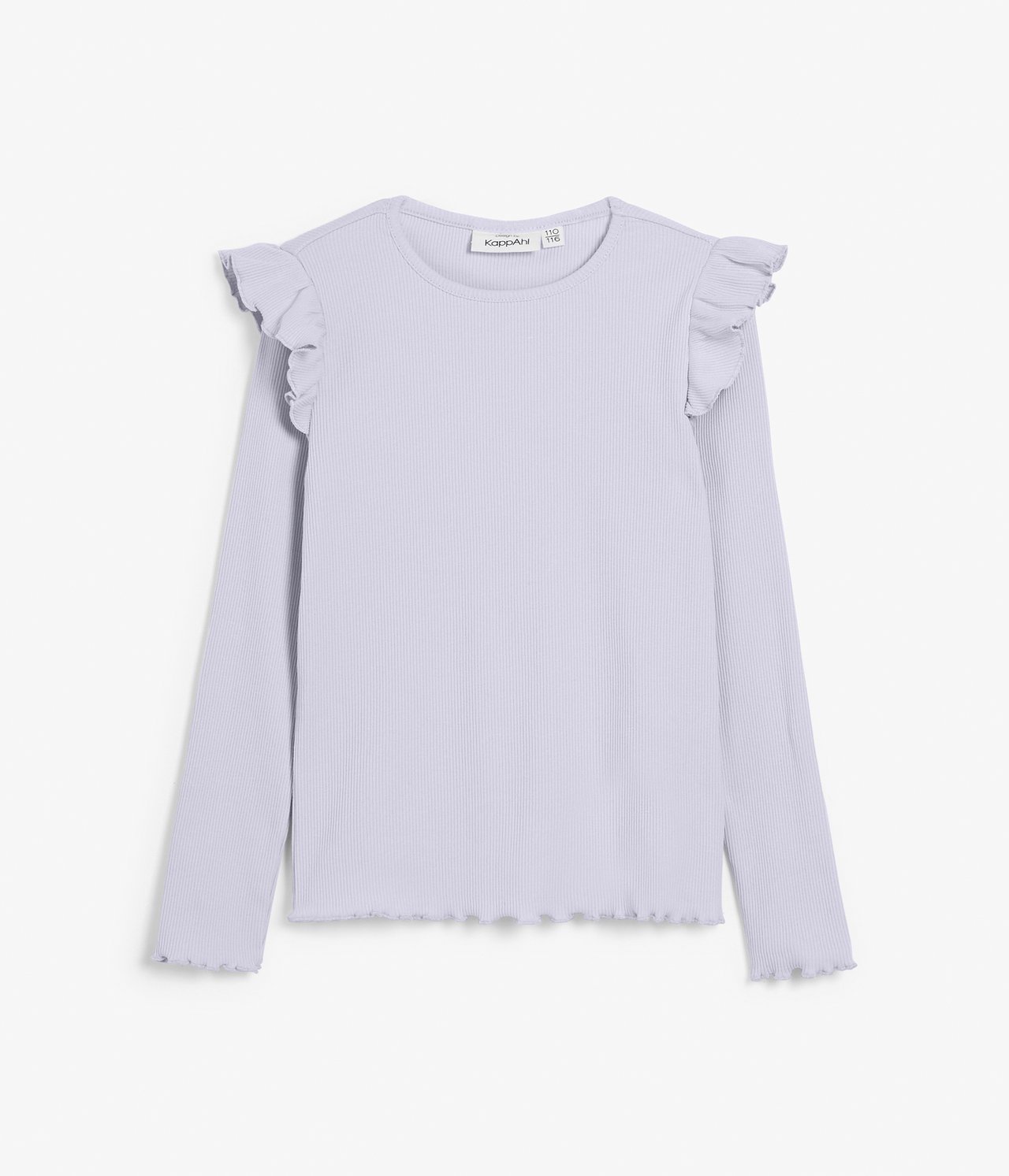 Ribbad långärmad topp - Lila - 5