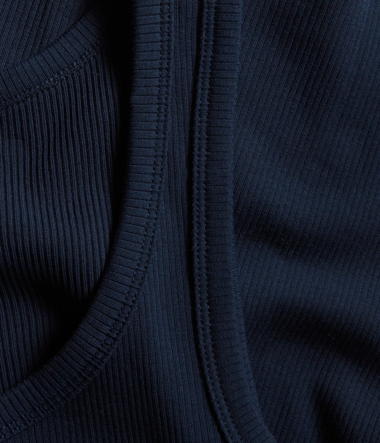 Ribbat linne Mörkblå - null - 4