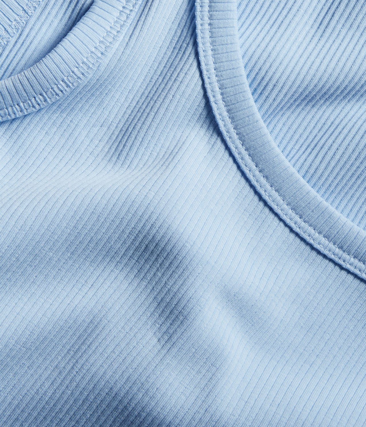 Ribbat linne Ljusblå - null - 3