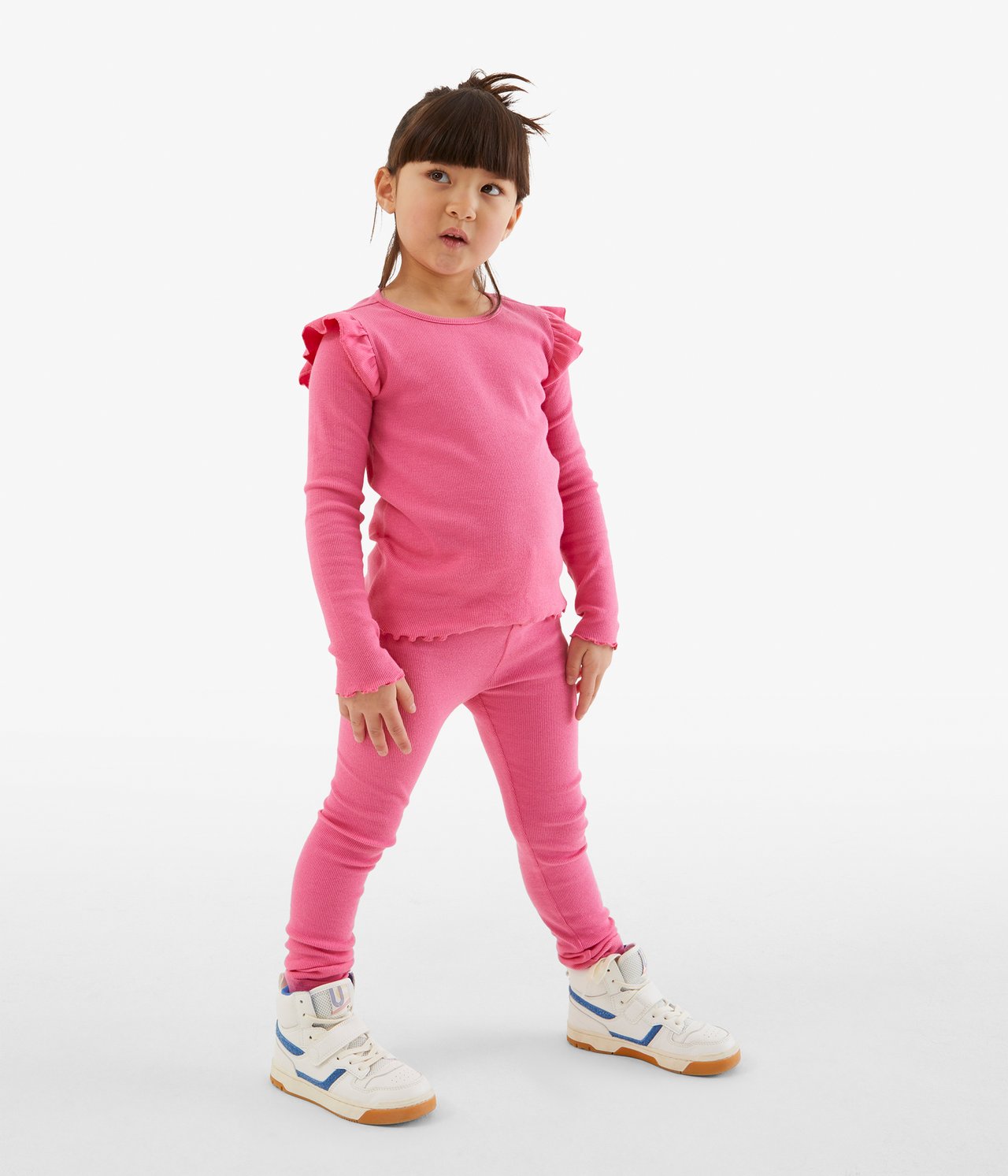 Ribatut leggingsit - Pinkki - 3